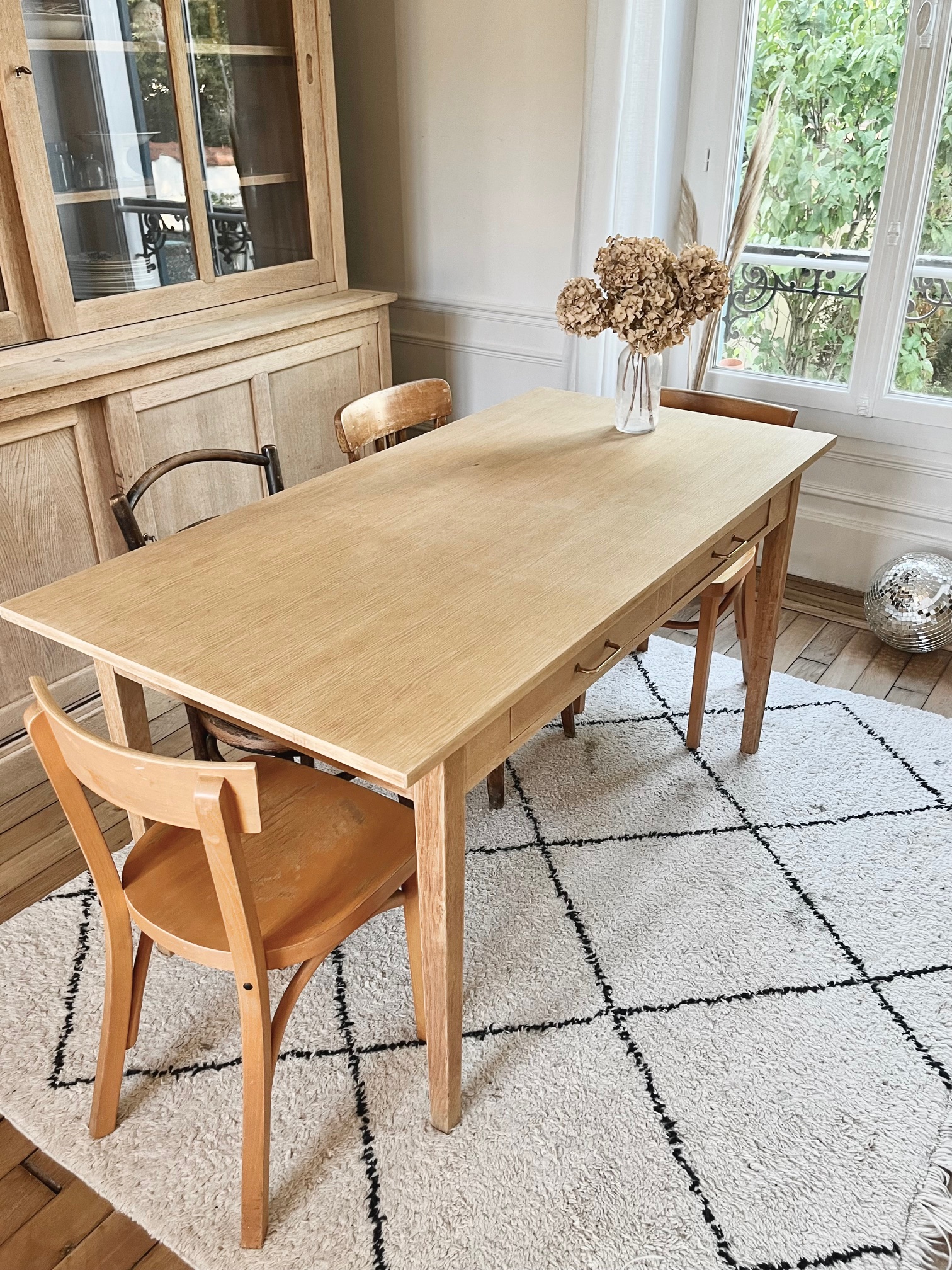 Table en chêne vintage