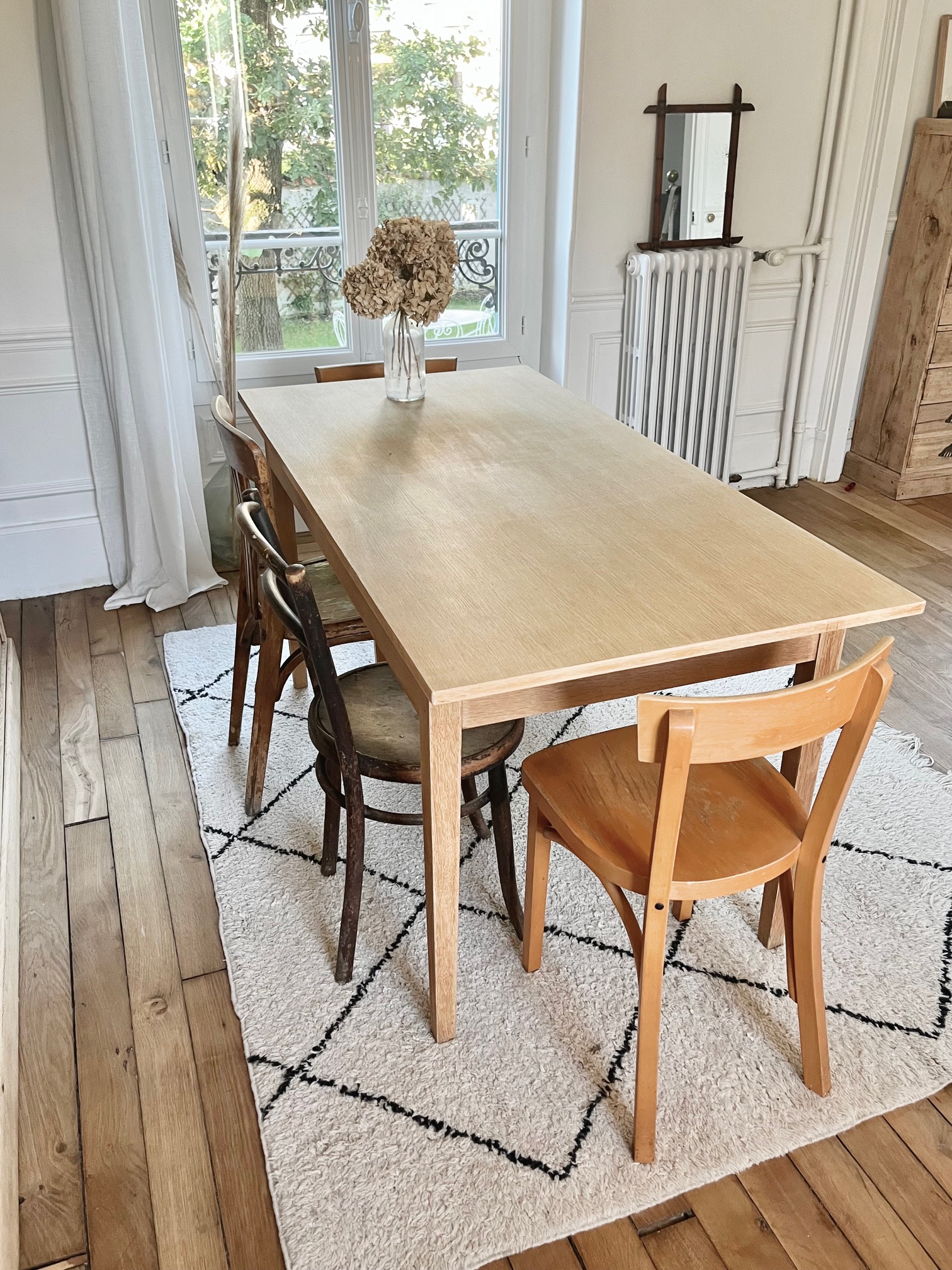 Table en chêne vintage