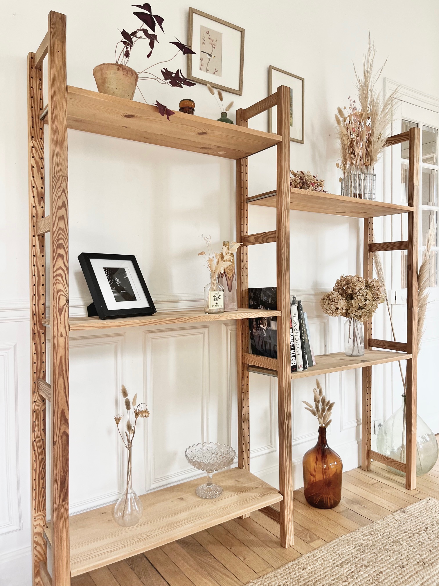 Étagère modulable en pin