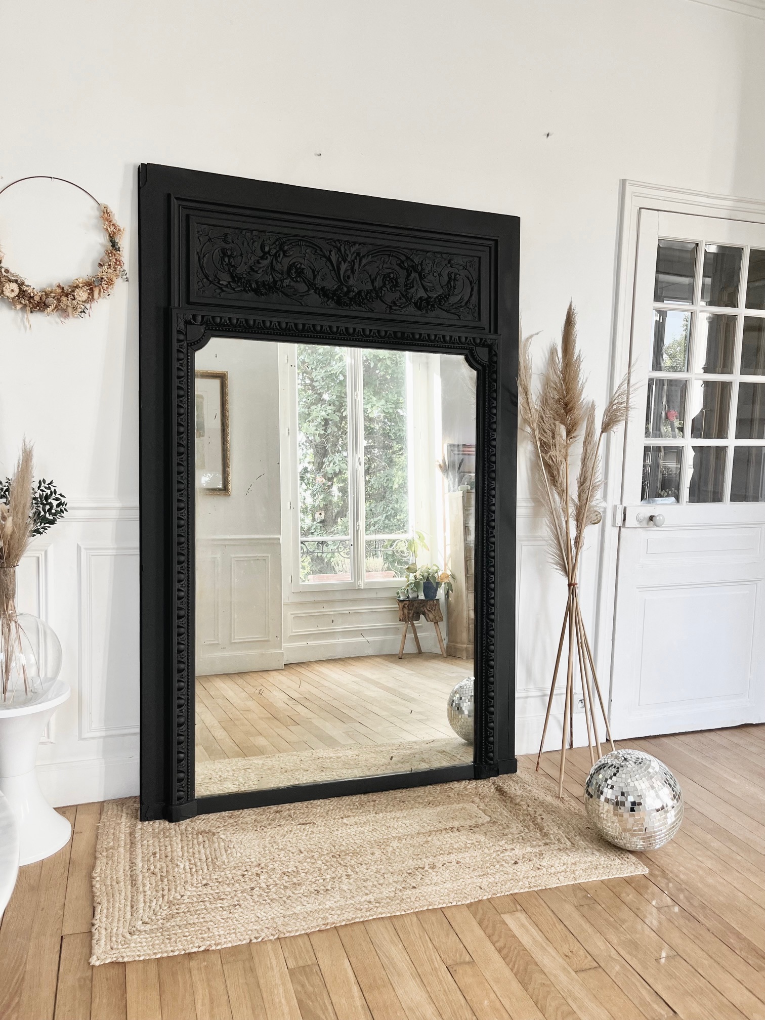 Grand miroir trumeau fin XIXème siècle