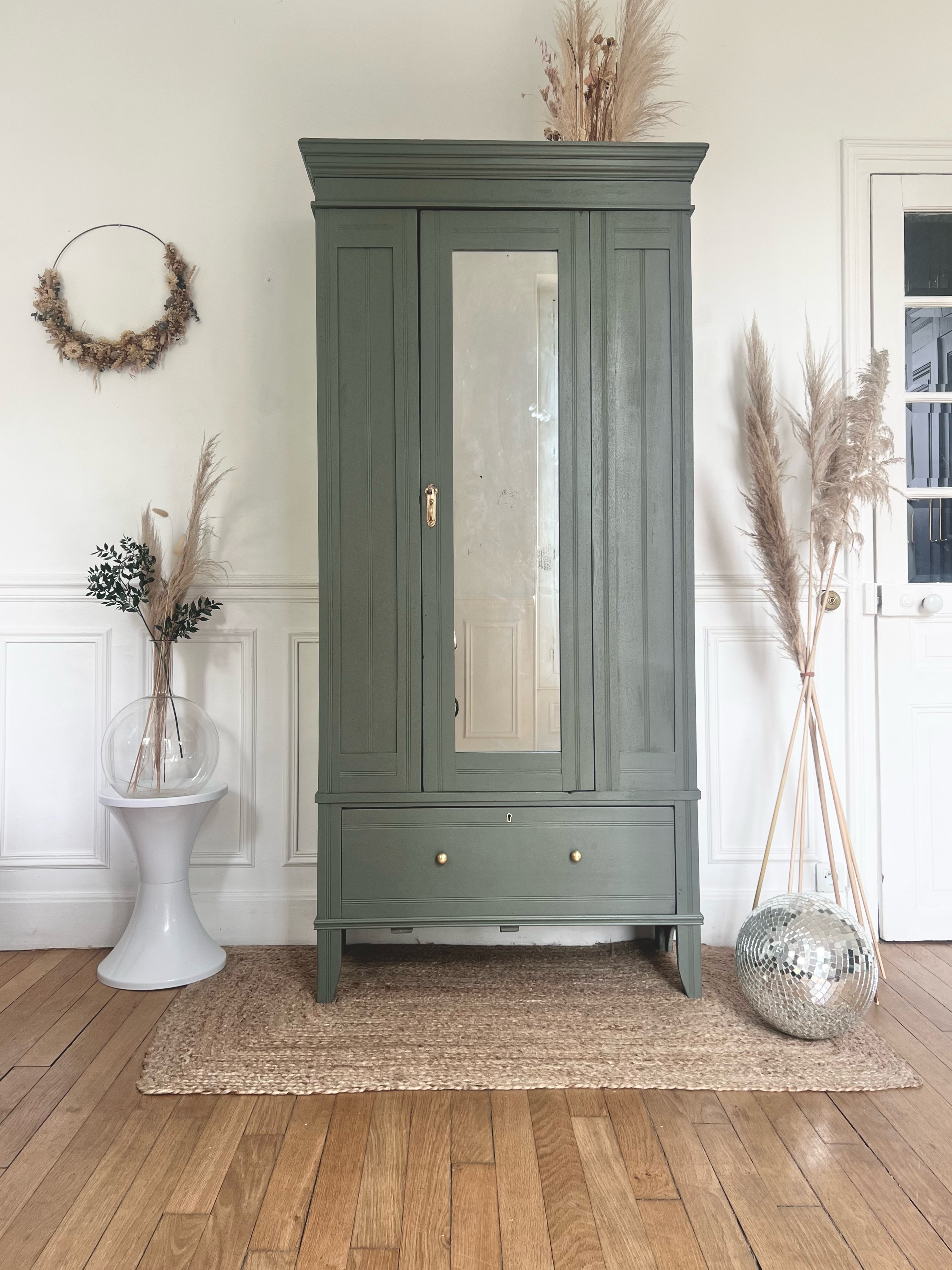 Bonnetière vintage vert sauge