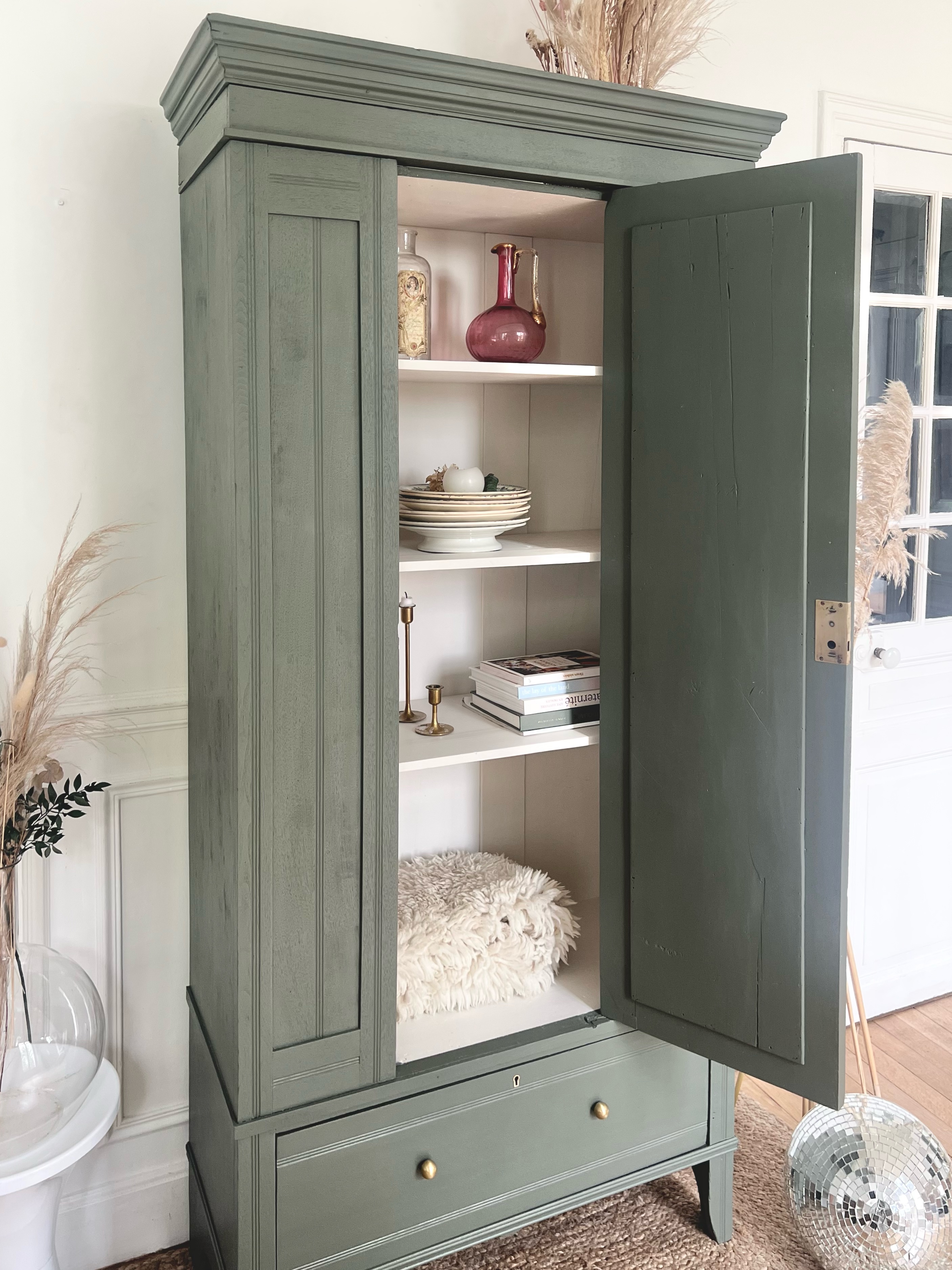 Bonnetière vintage vert sauge 