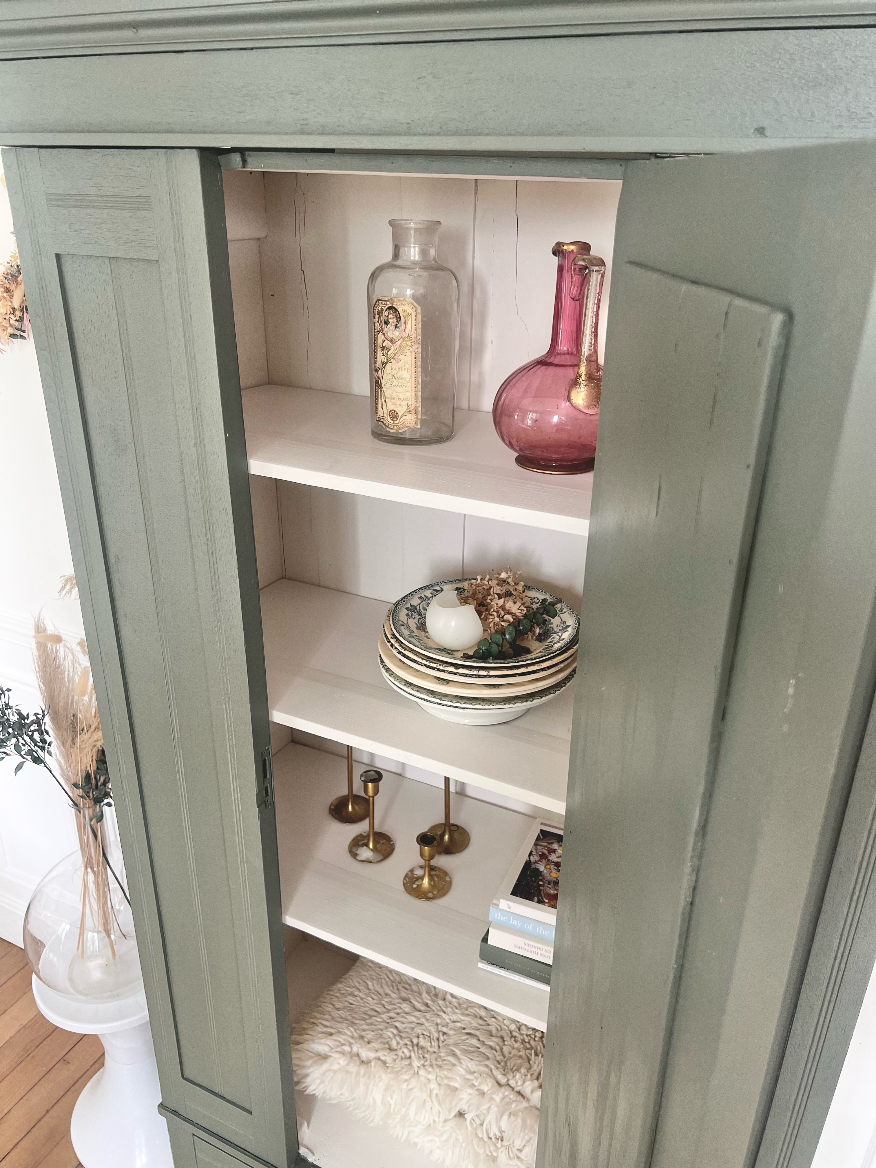 Bonnetière vintage vert sauge 