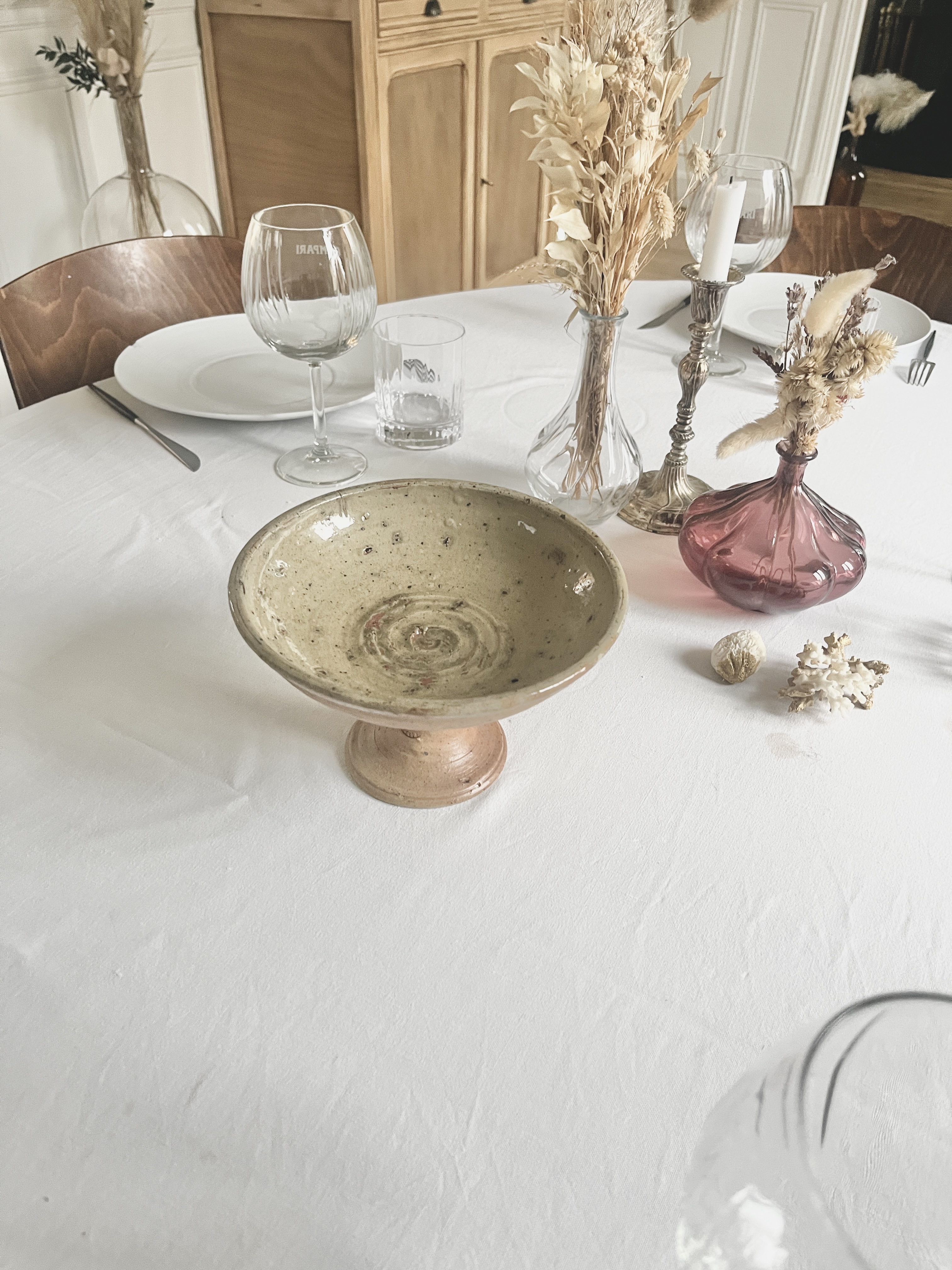 Compotier en  terre cuite artisanale