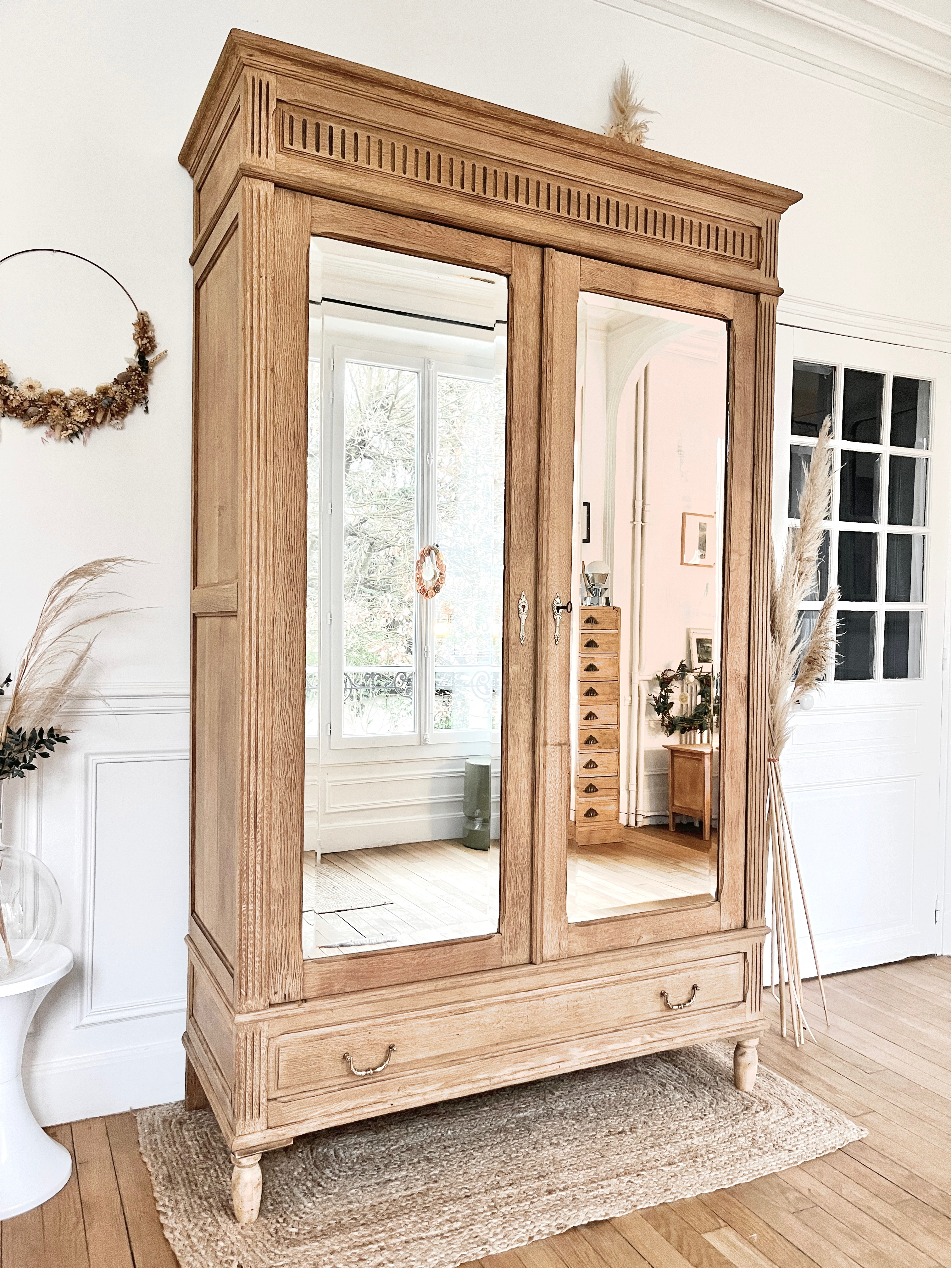 Penderie XIXème siècle en chêne massif