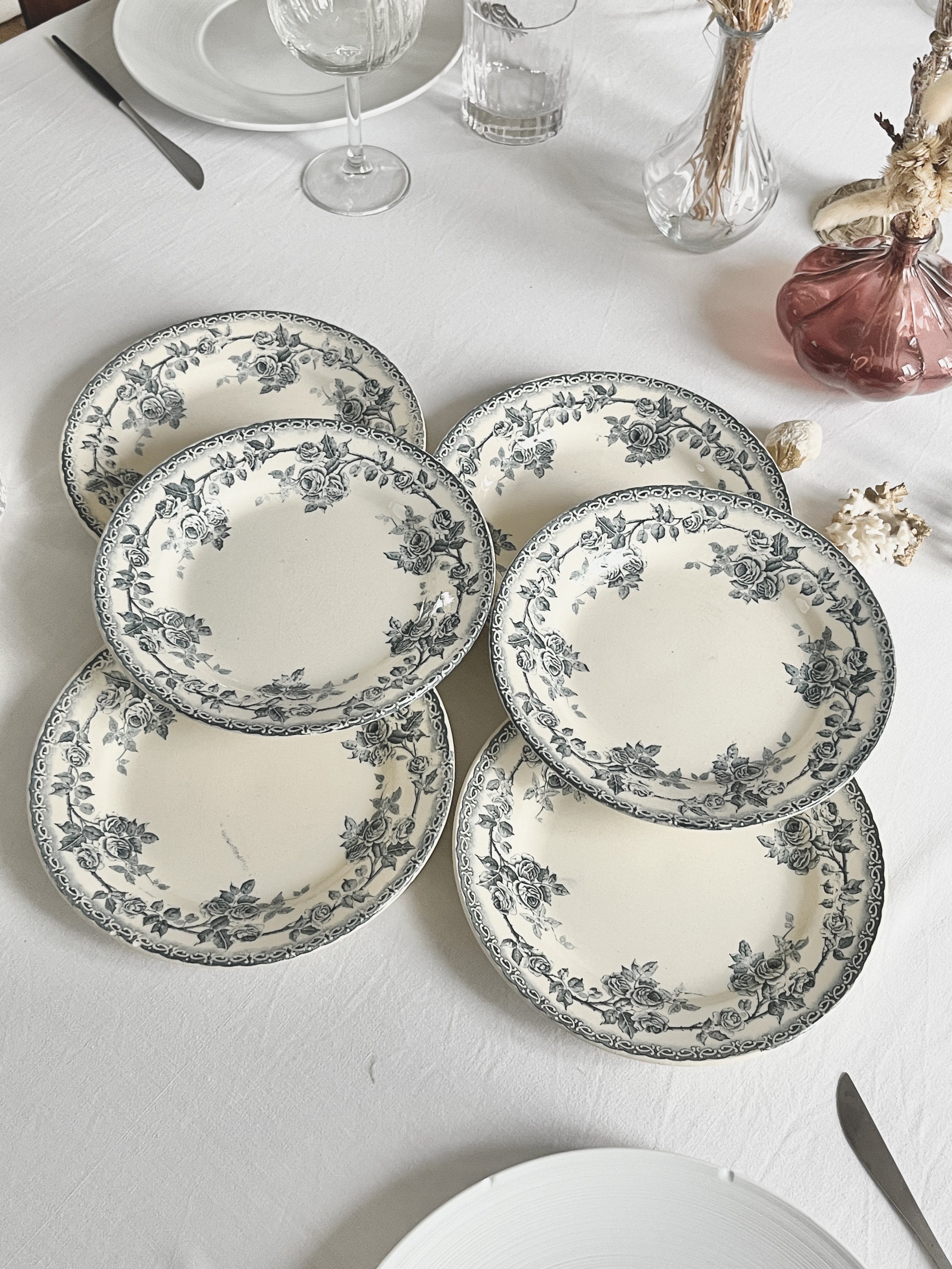 Assiettes en Terre de fer vintage