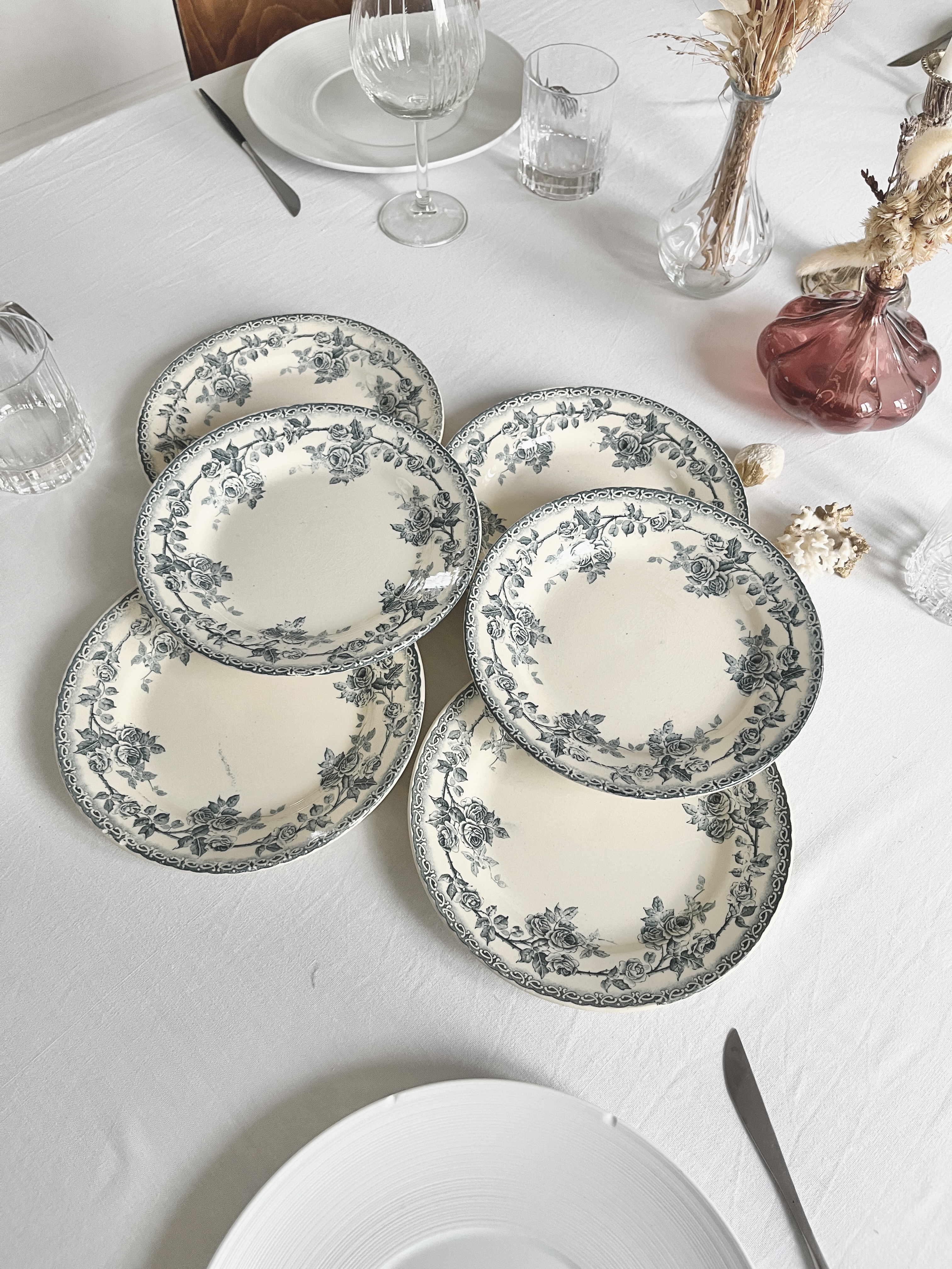 Assiettes en Terre de fer vintage