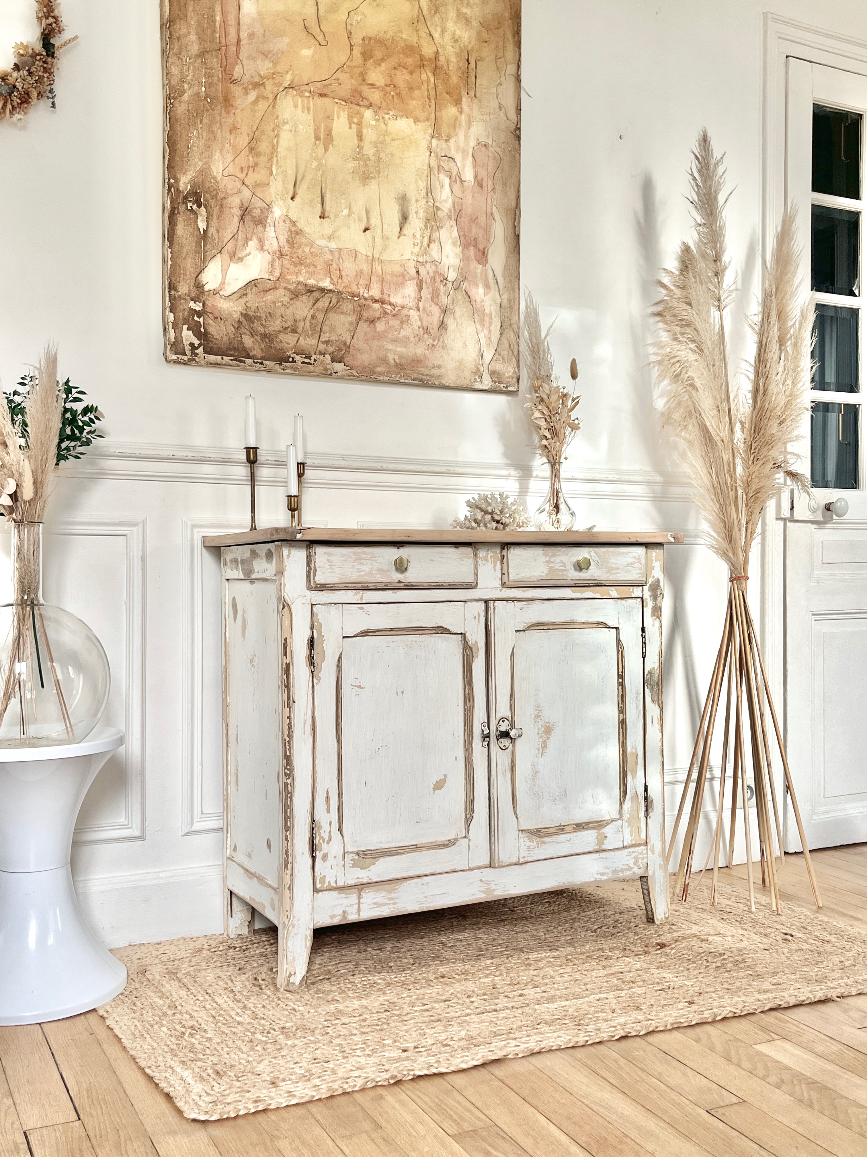 Buffet parisien patine nude et crème 