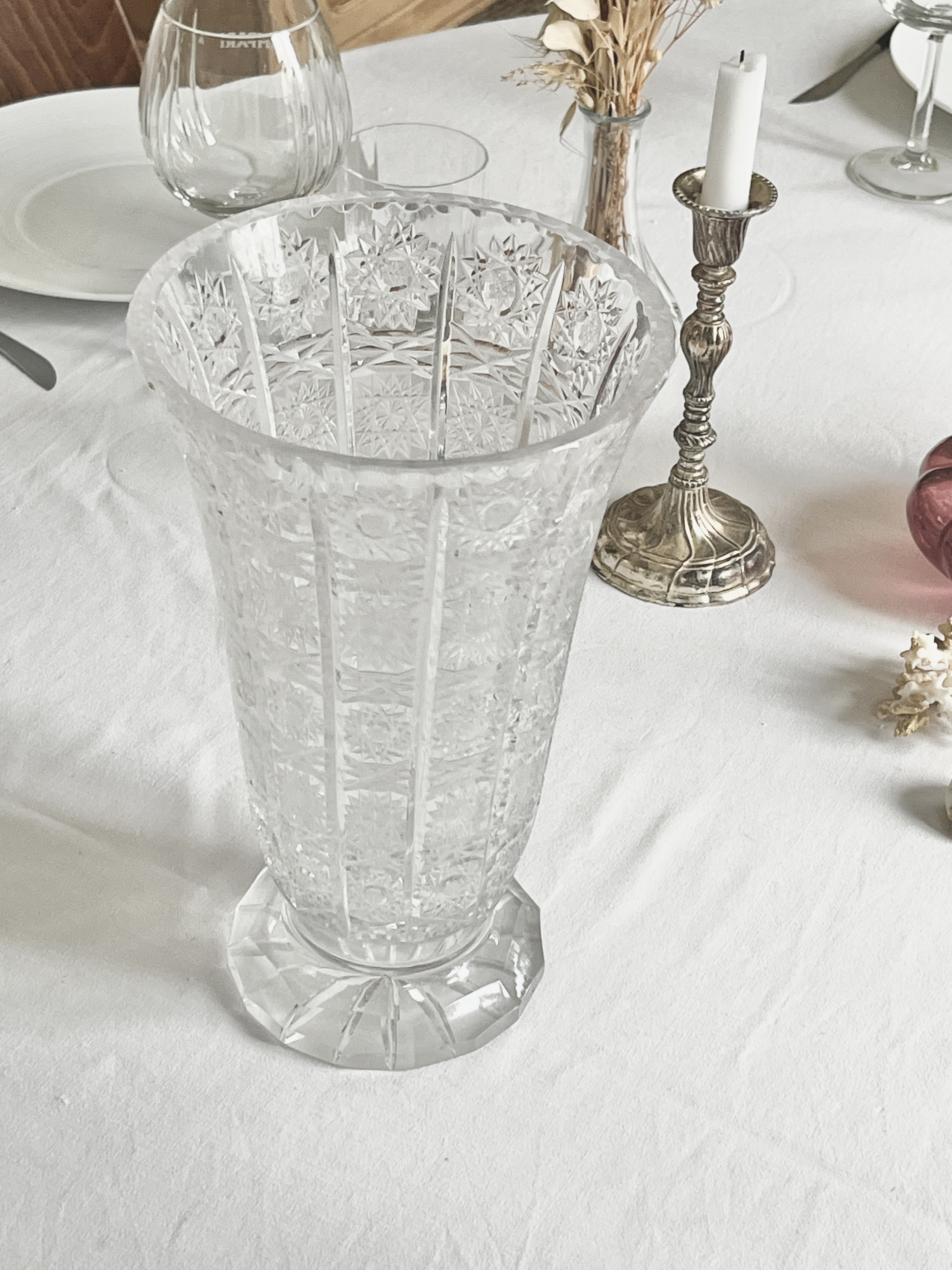 Vase en cristal gravé