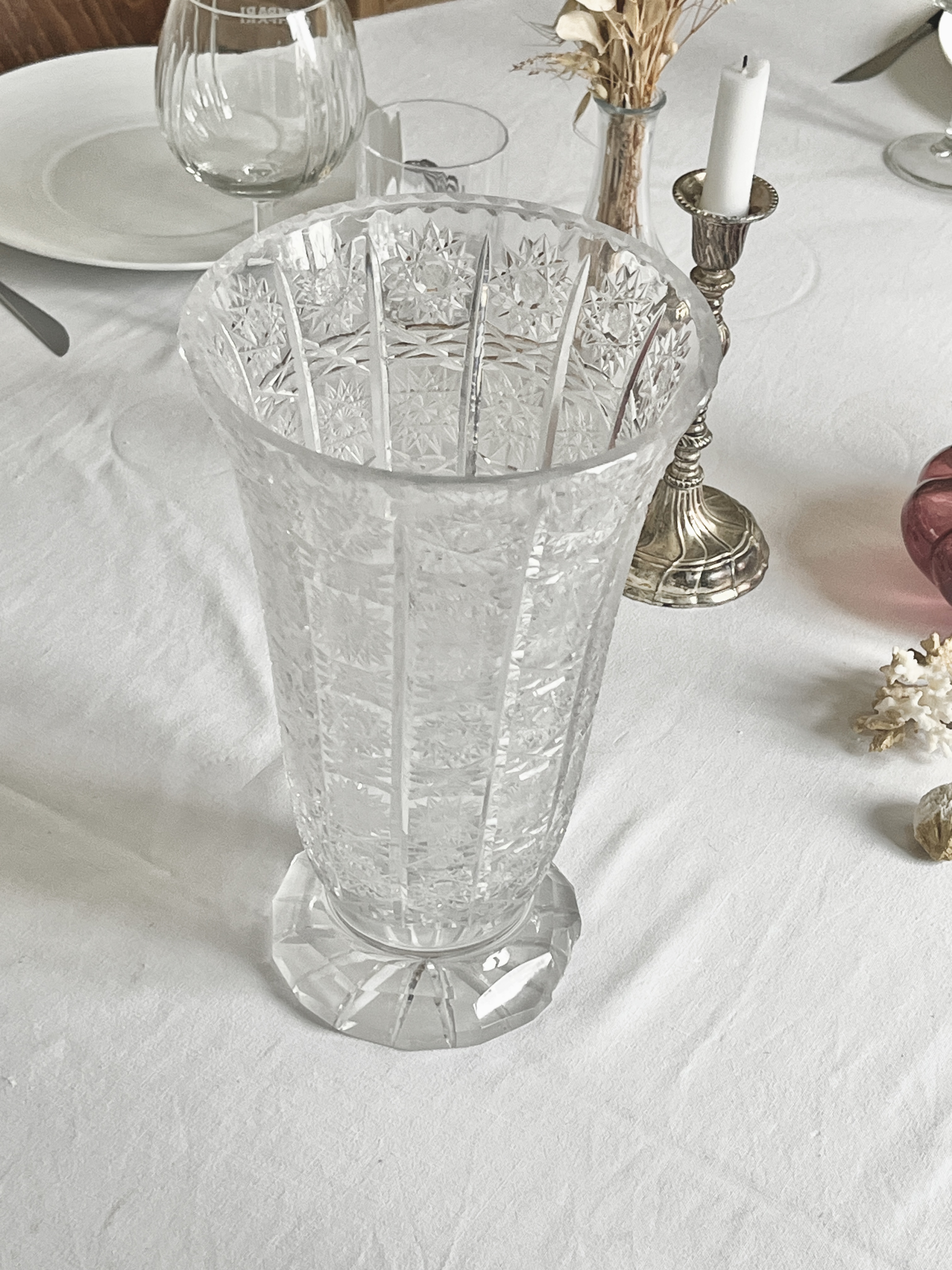 Vase en cristal gravé