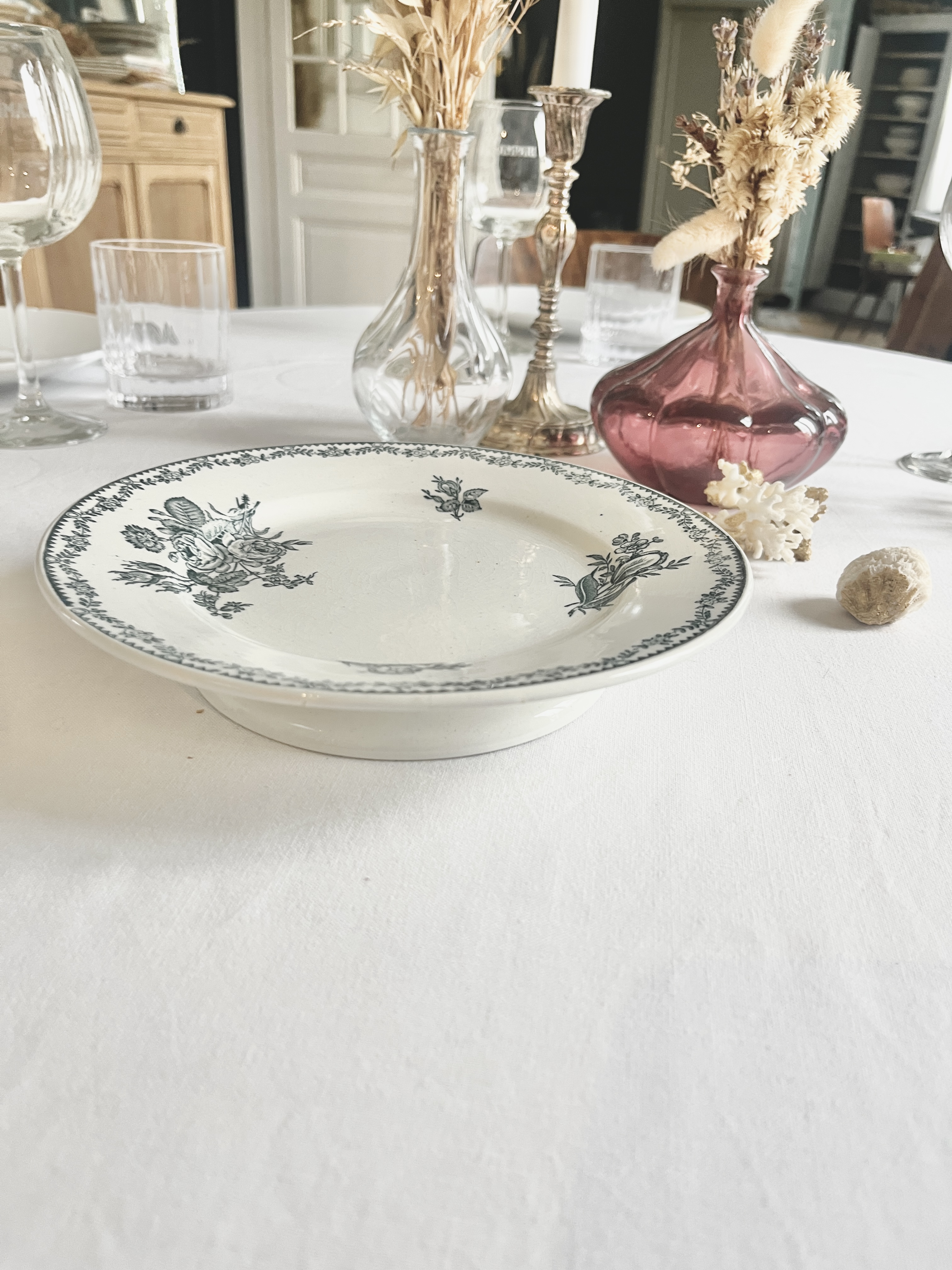 Plat à gâteaux vintage en Terre de fer 