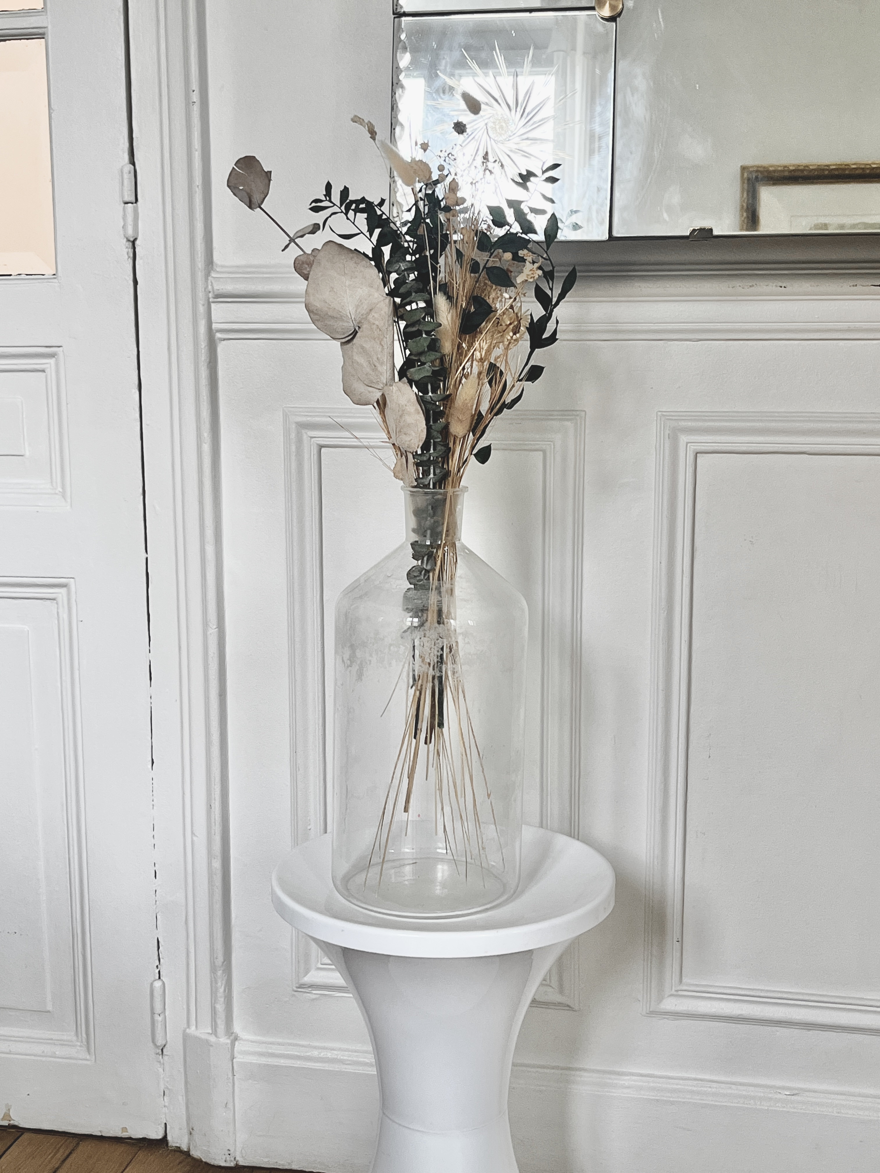 Vase de chimiste en verre transparent