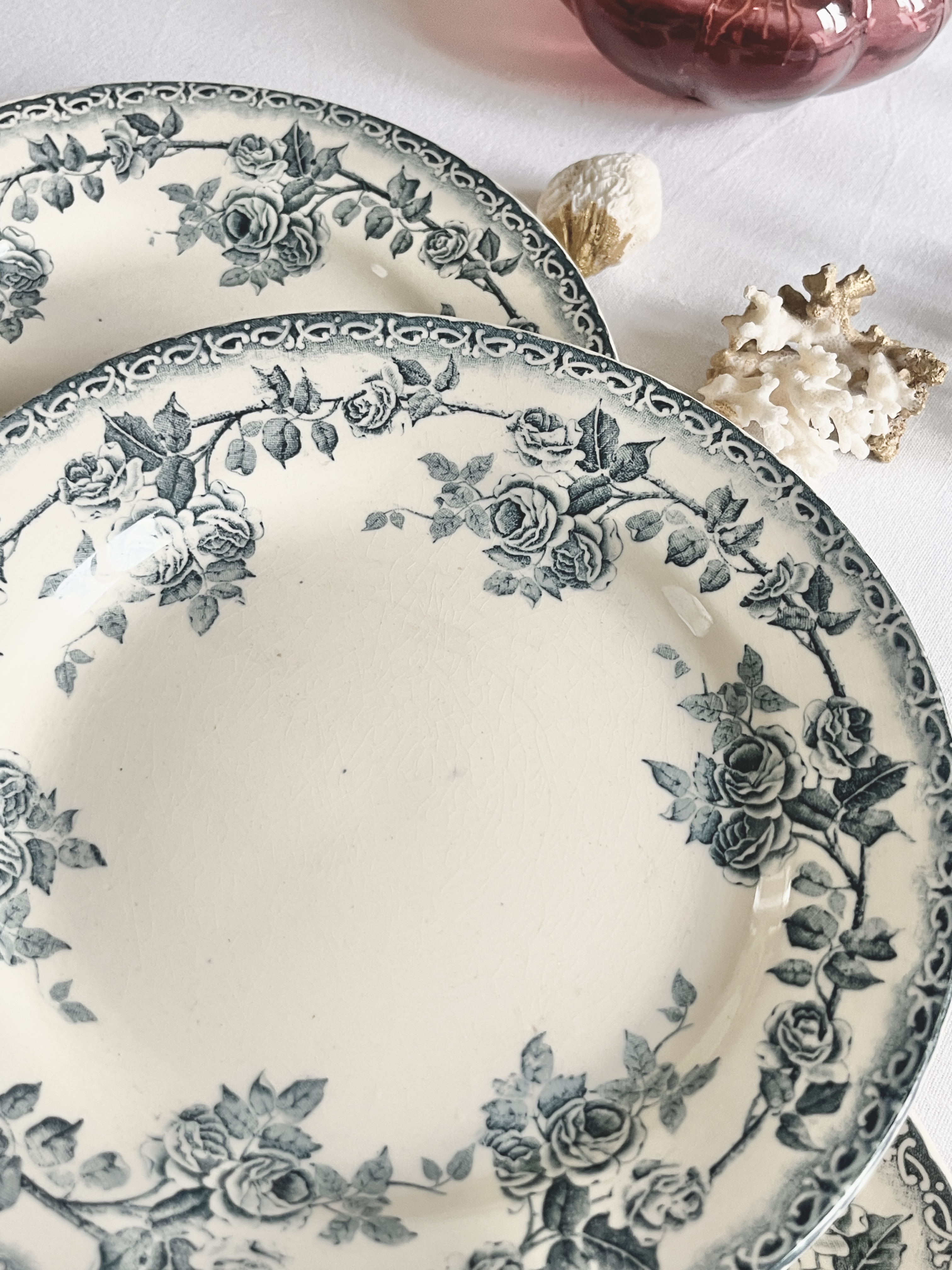 Assiettes en Terre de fer vintage