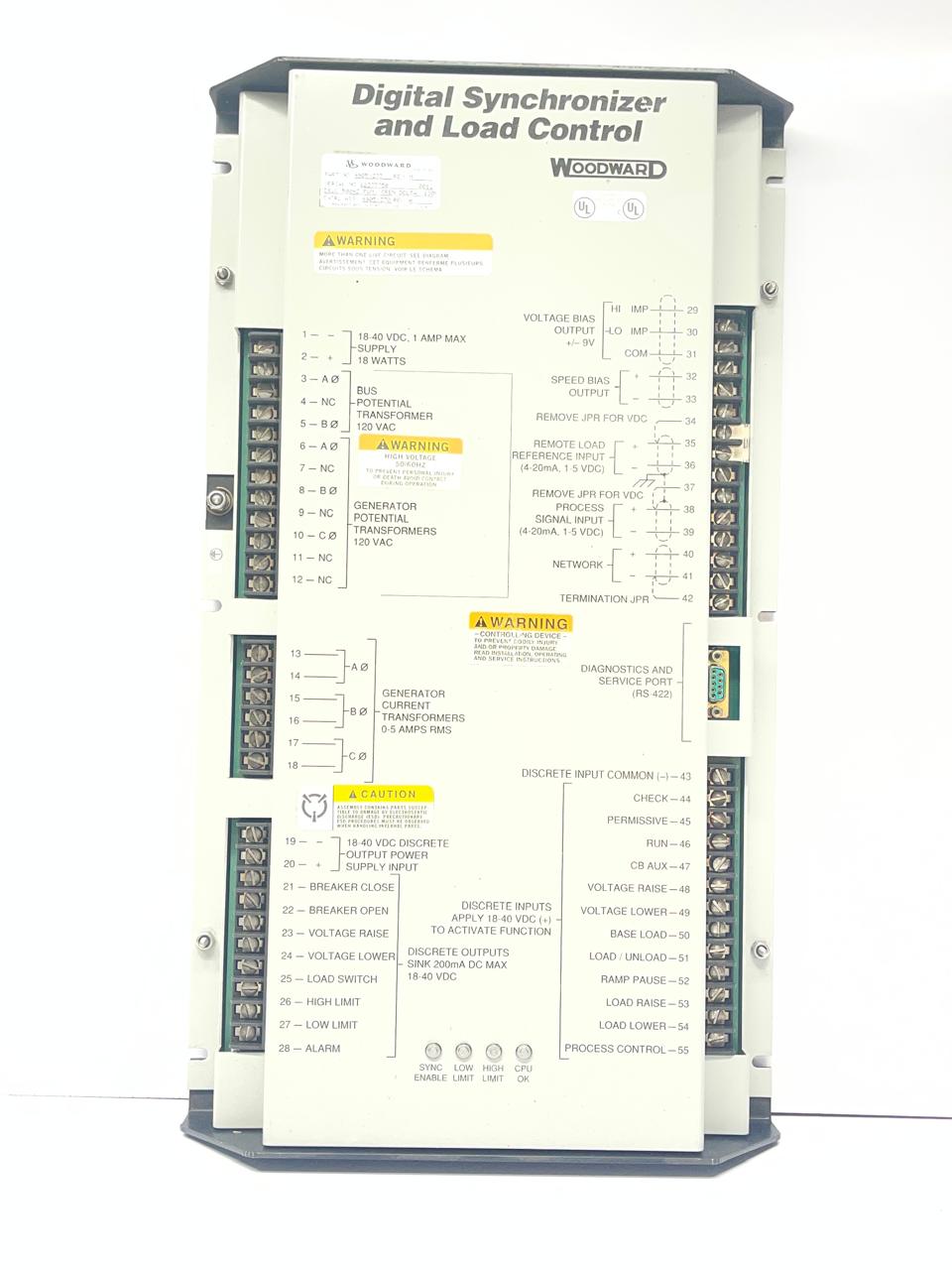  Woodward 9905-373 Rev-M Digital Synchronizer Load Control Generator Module