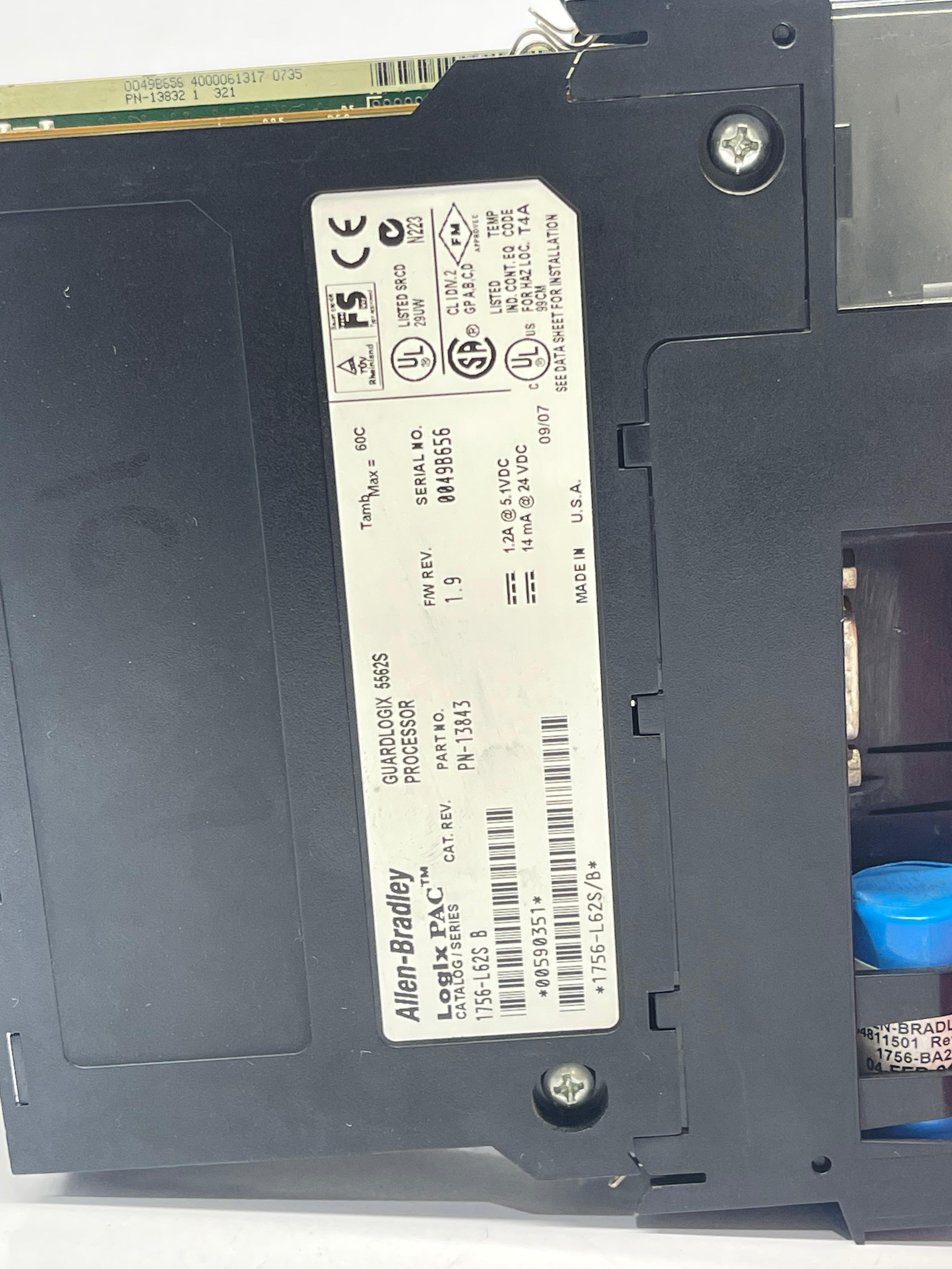  Allen Bradley 1756 L62S series B 1756 L62S Processor Controller