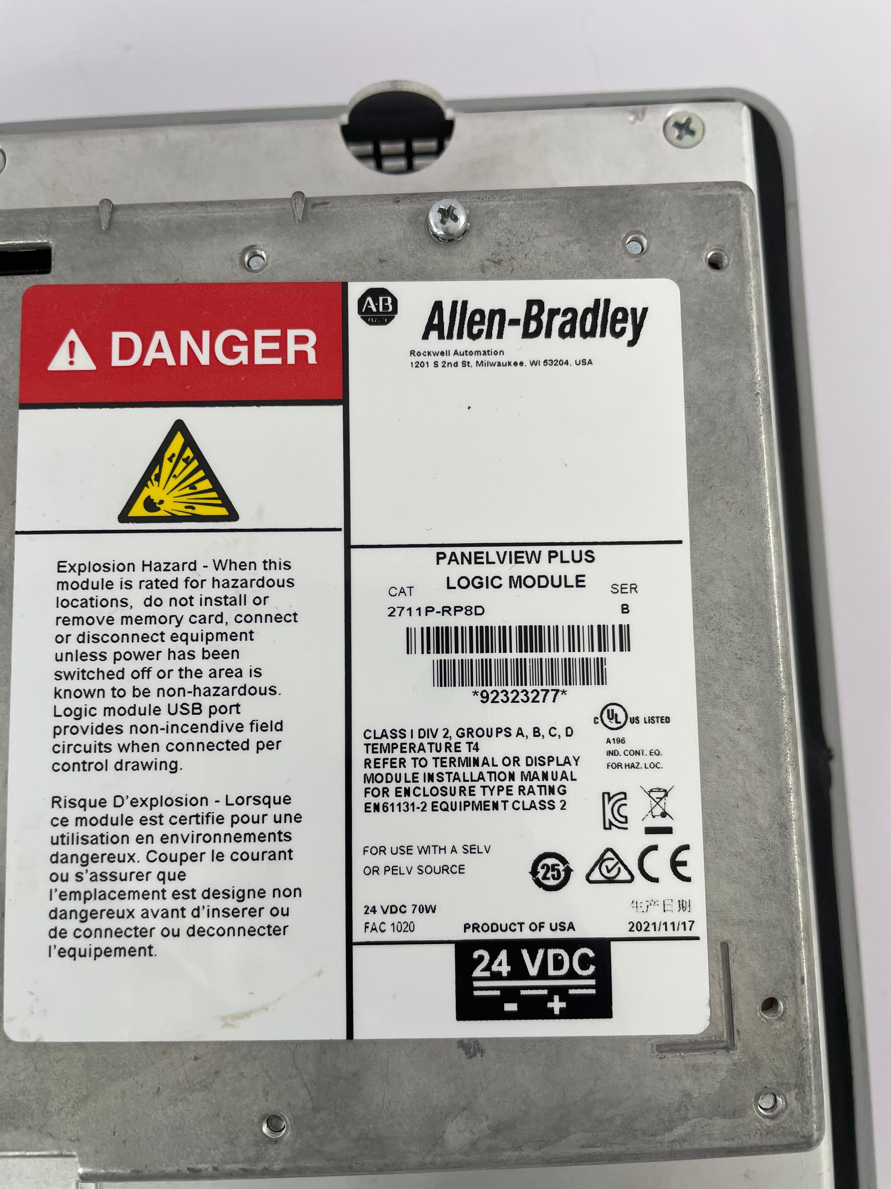ALLEN-BRADLEY PANELVIEW PLUS 1000 2711P-RDT10C