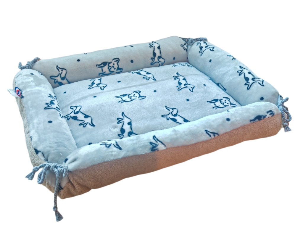 PANIER CHIEN ROSE & GRIS MOTIFS CHIEN