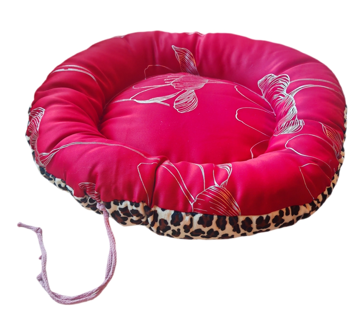 PANIER CHAT MOELLEUX LÉOPARD & IMPRIME ROUGE 