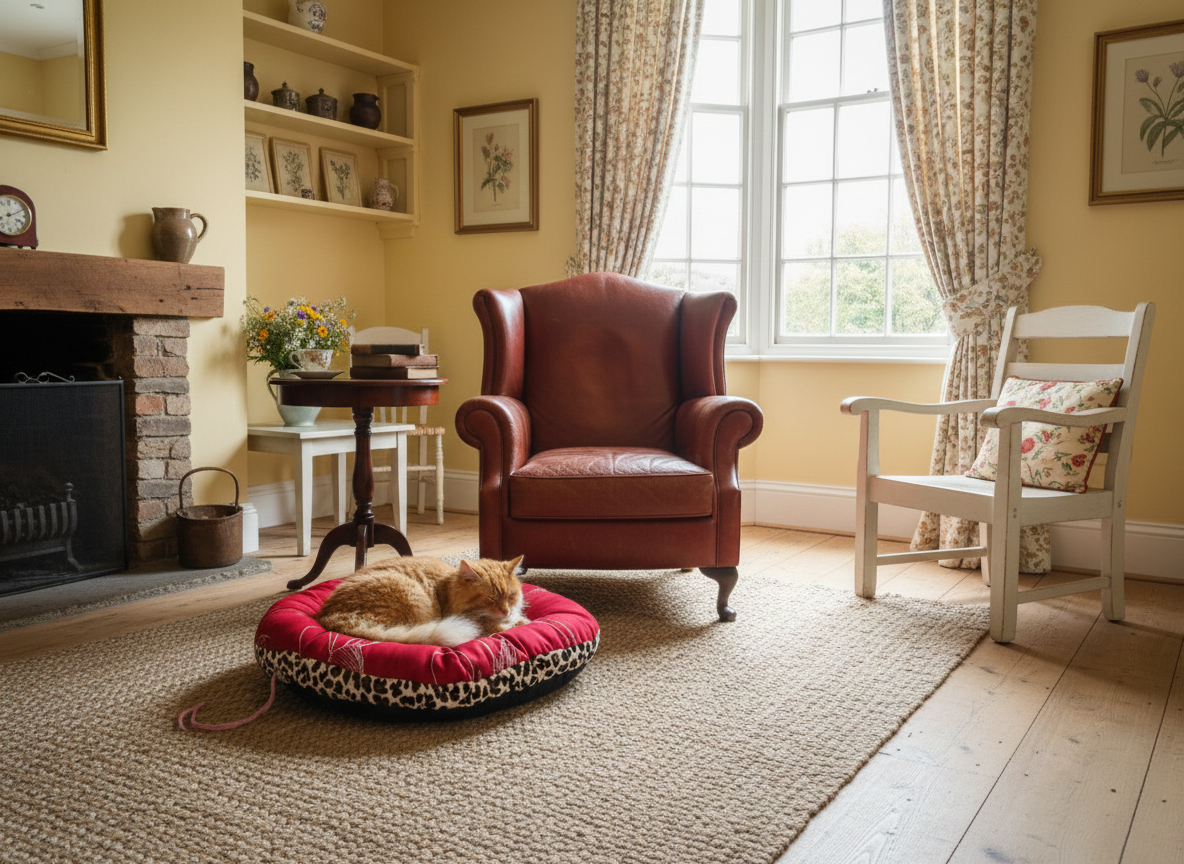 PANIER CHAT MOELLEUX LÉOPARD & IMPRIME ROUGE