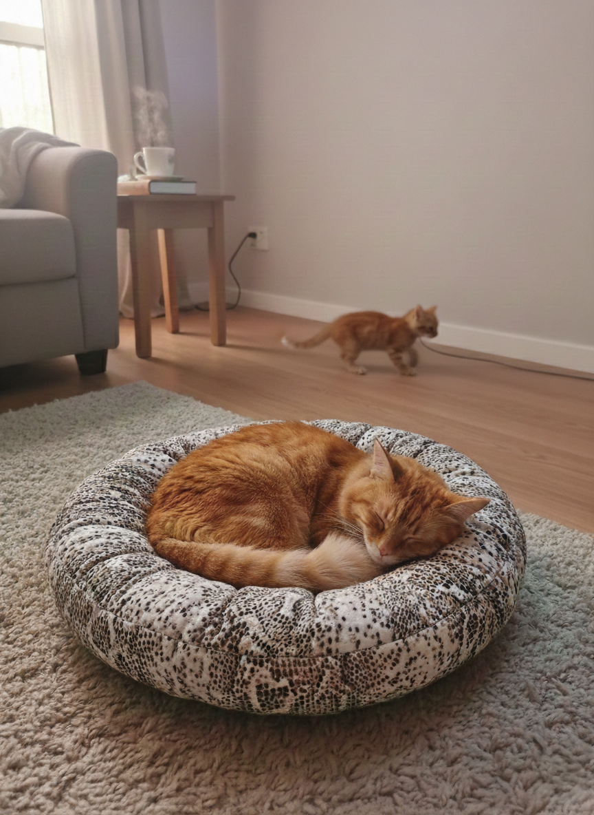 PANIER CHAT MOELLEUX IMPRIME S