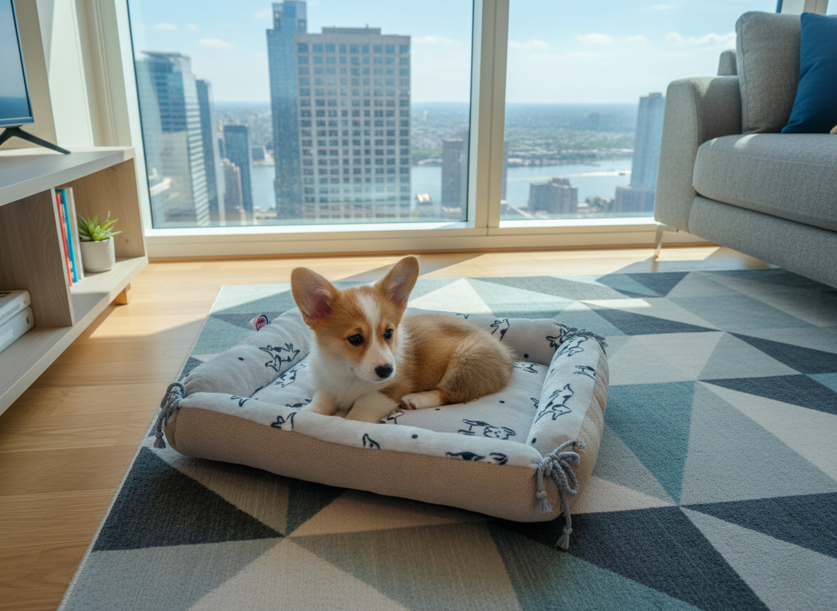 PANIER CHIEN ROSE & GRIS MOTIFS CHIEN