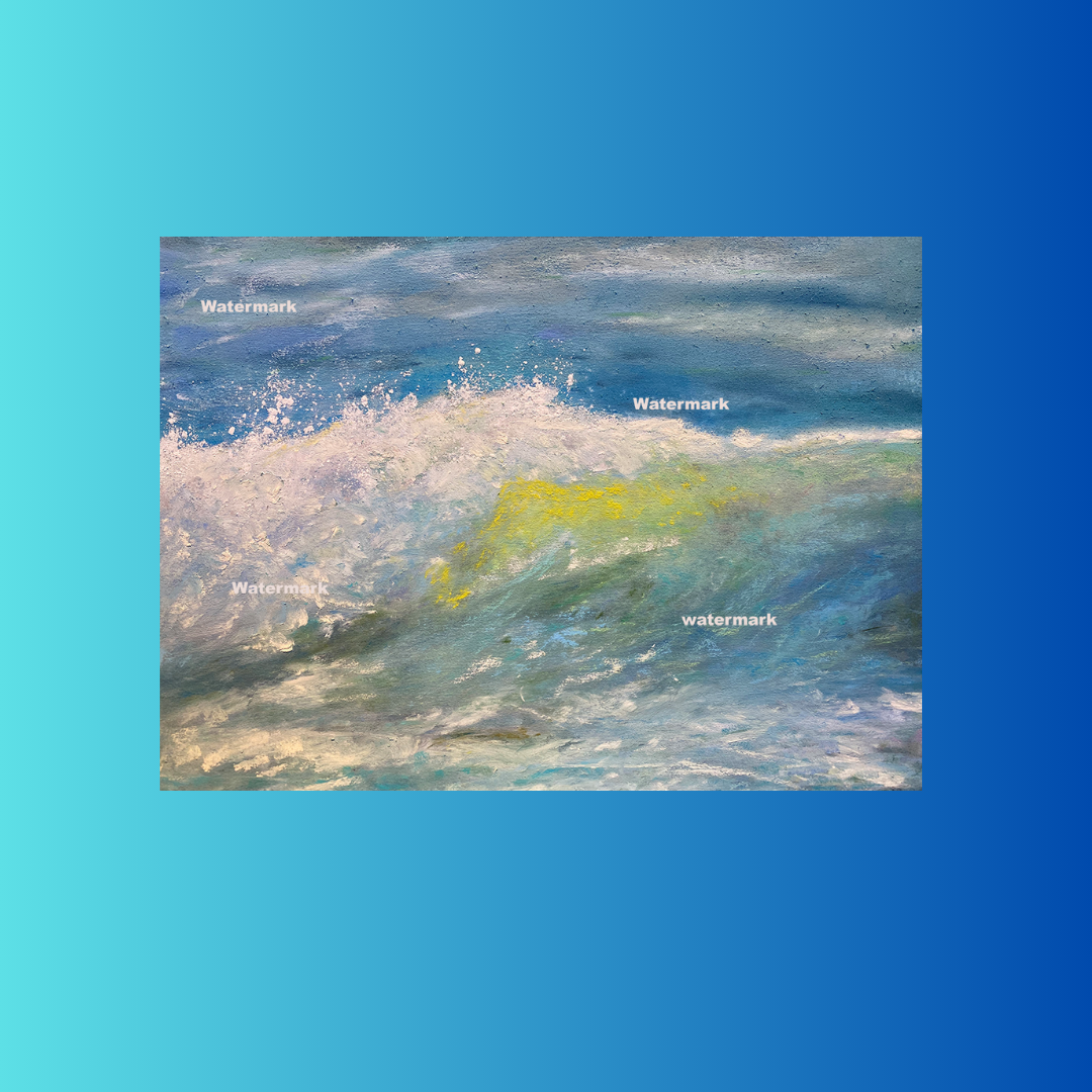 Ocean Wave Pastel Painting 9x12 unframed
