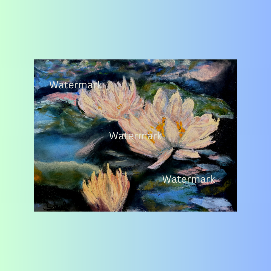 Pond Lillies 8x10 Pastel Painting Unframed