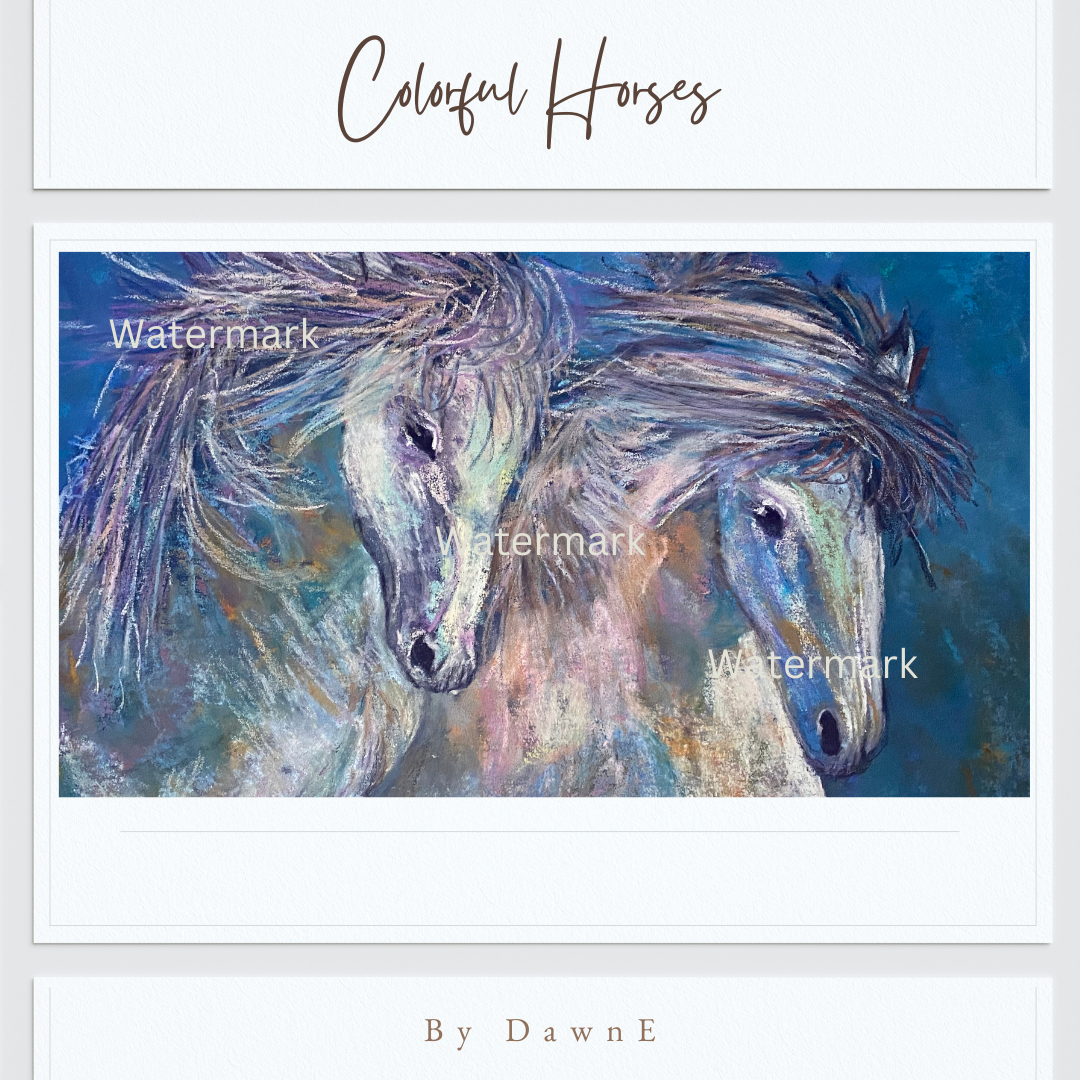Colorful Horses 8 x 10 Print Unframed