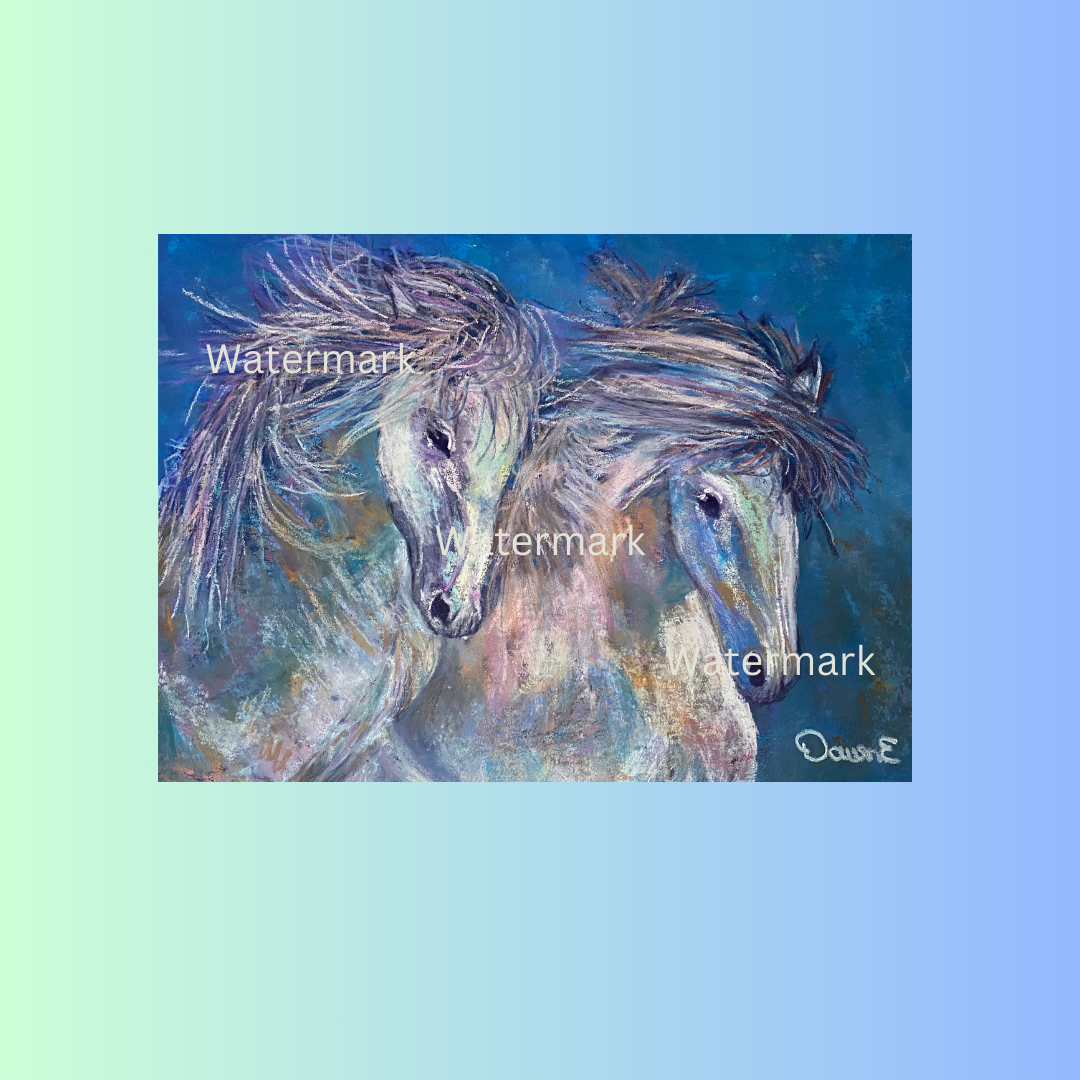 Colorful Horses 8 x 10 Print Unframed