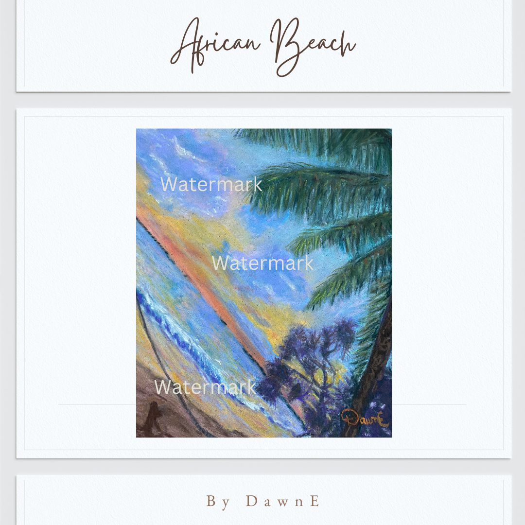 African Beach 8 x 10 Print Unframed