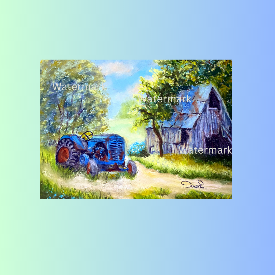 Tractor Barn 12 x 9 Pastel Painting unframed