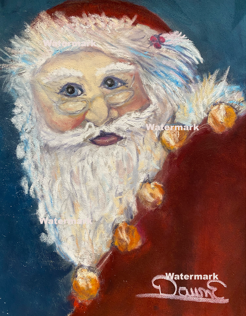 Santa 7 x 9 Pastel Unframed