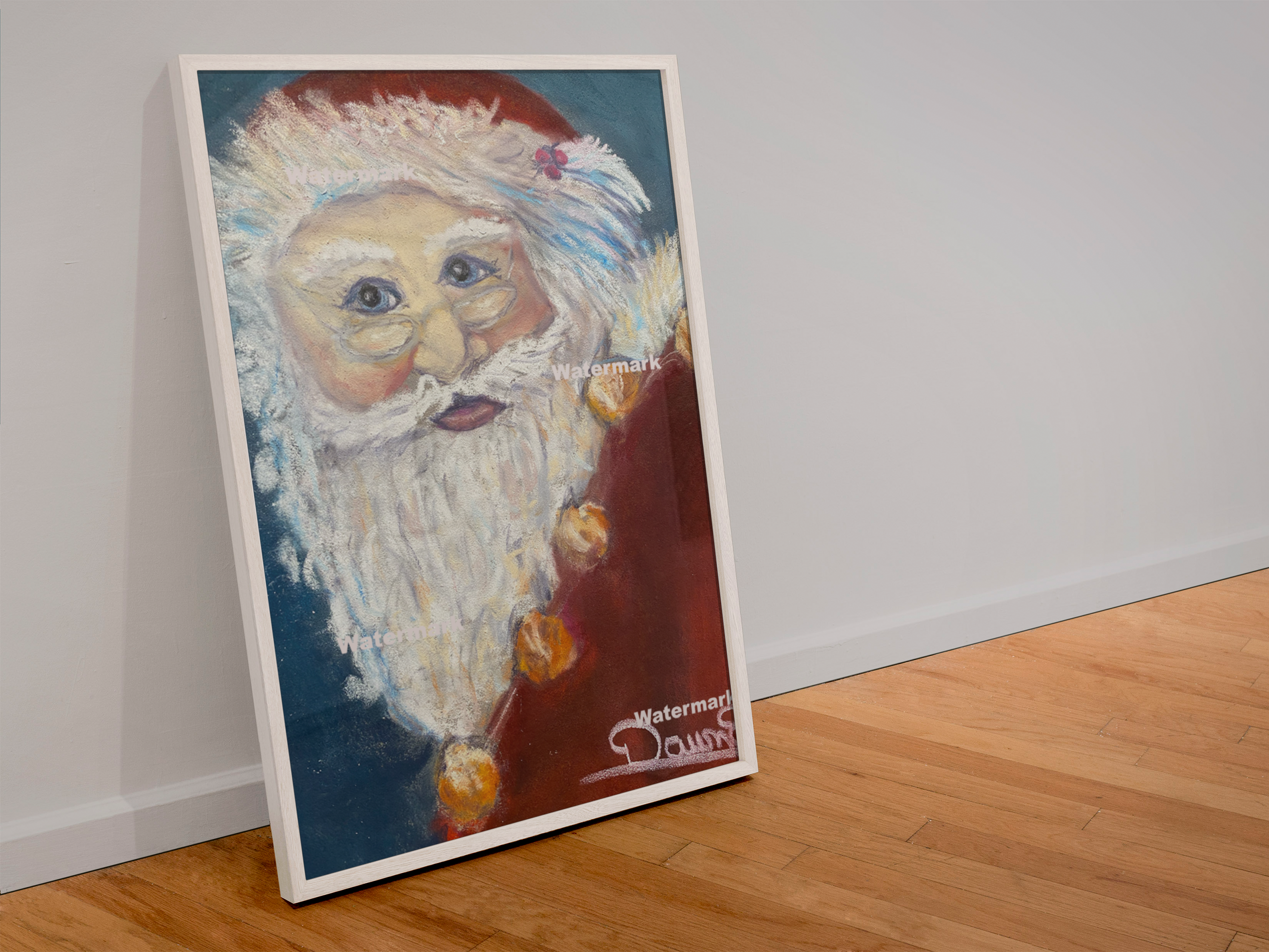 Santa 7 x 9 Pastel Unframed