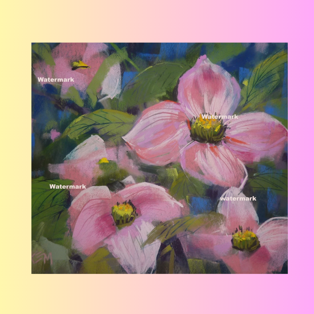 Pink Parfait 9 x 7 Pastel Painting Unframed 