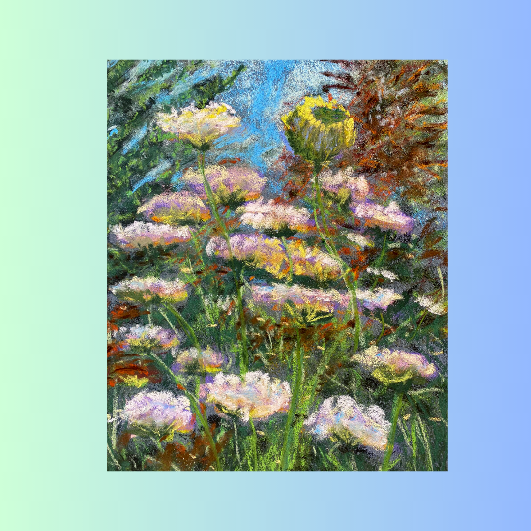 Climbing Lace 9 x 12 Pastel Painting Unframed