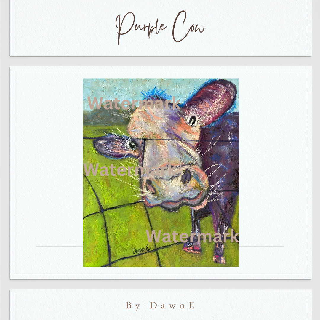 Purple Cow 8 x 10 Print Unframed