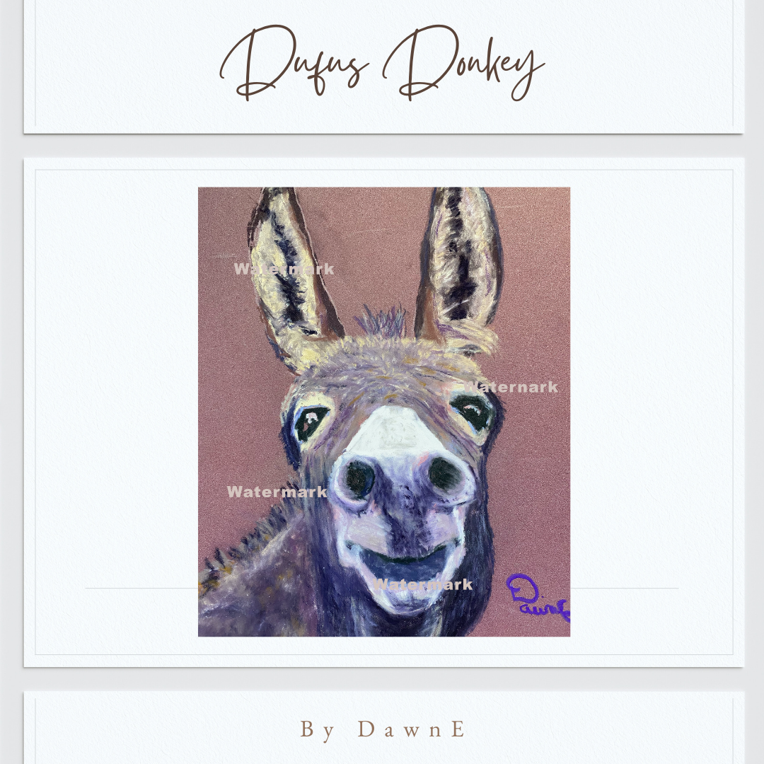 Dufus Donkey 9 x 12 Pastel Painting Unframed