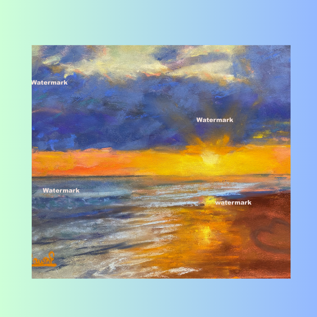 Love on The Beach 9 x 12 Pastel Painting unframed