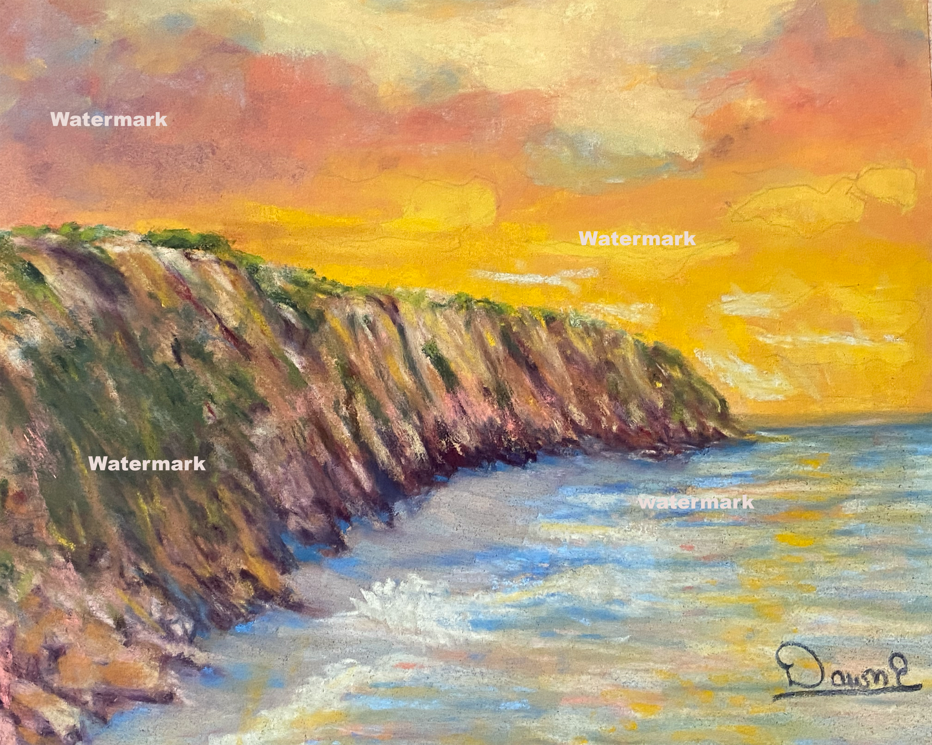 Santa Barbara 12 x 9 Pastel Painting unframed