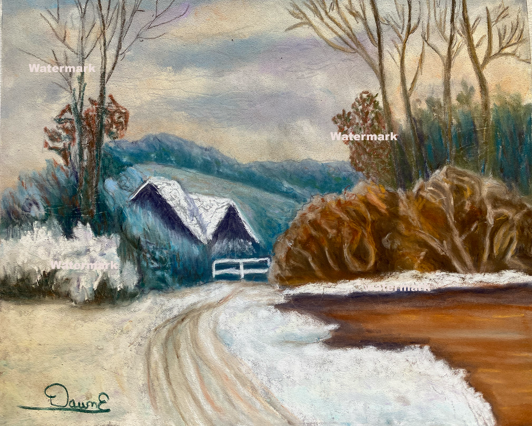 Blue Christmas 8 x 10 Print Unframed