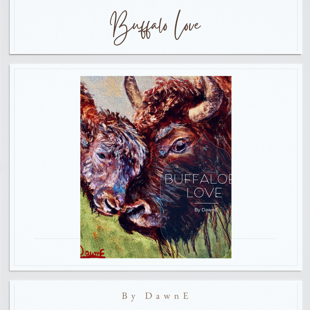 Buffalo Love 9 x 7 Pastel Painting unframed