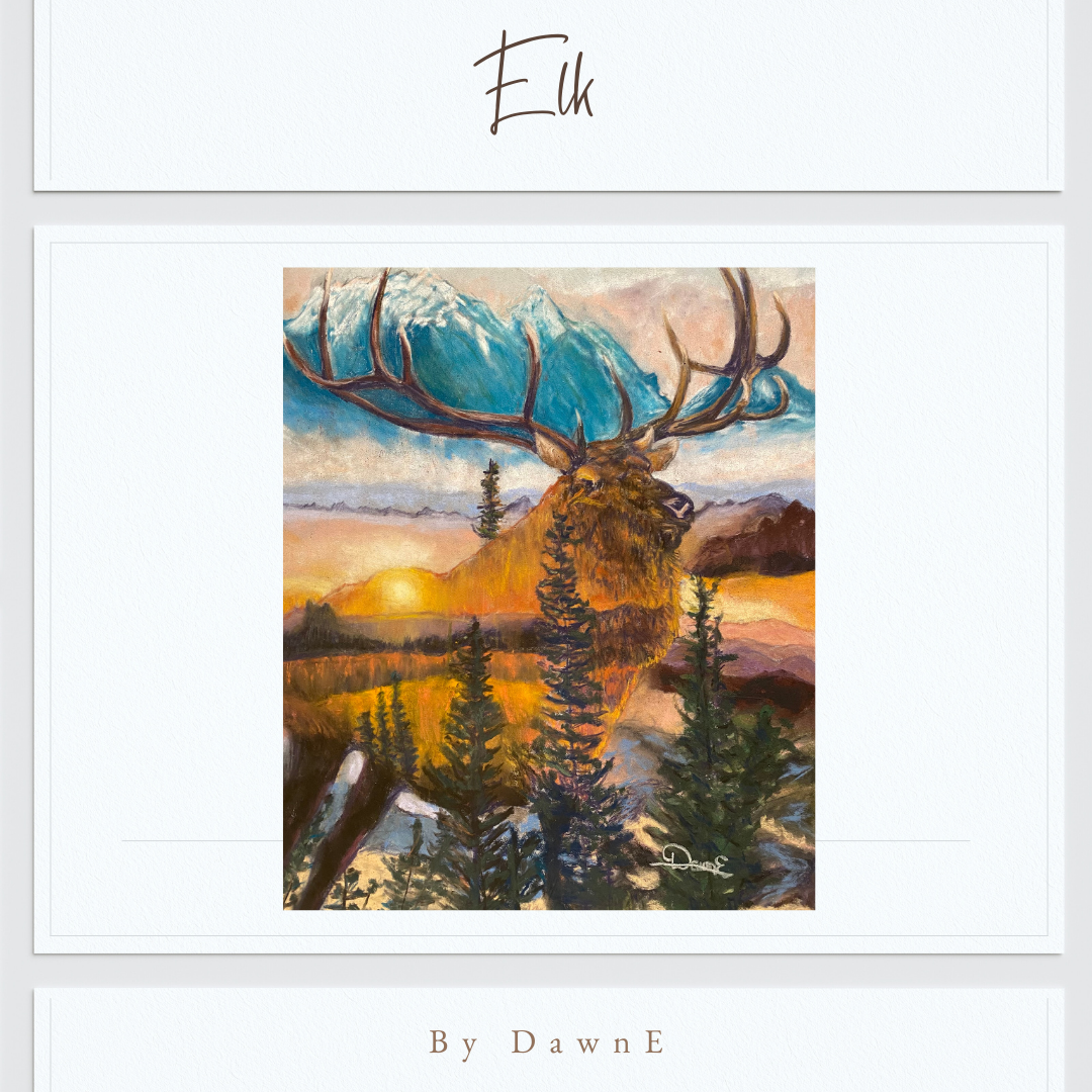 "Elk" Wildlife Series 12 x 15 Pastel Painting Unframed 