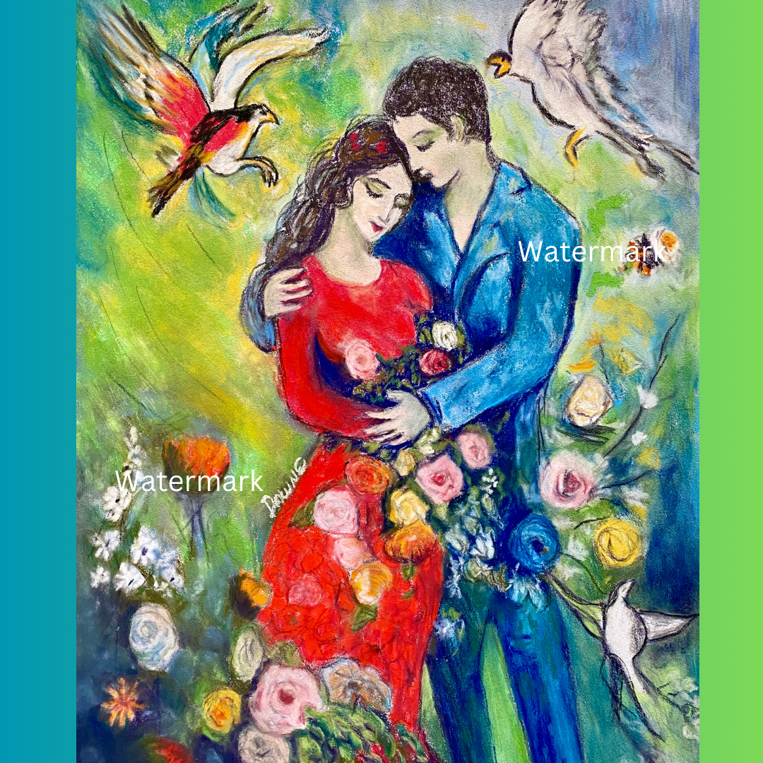 My Valentine 9 x 12 Pastel Painting Unframed 