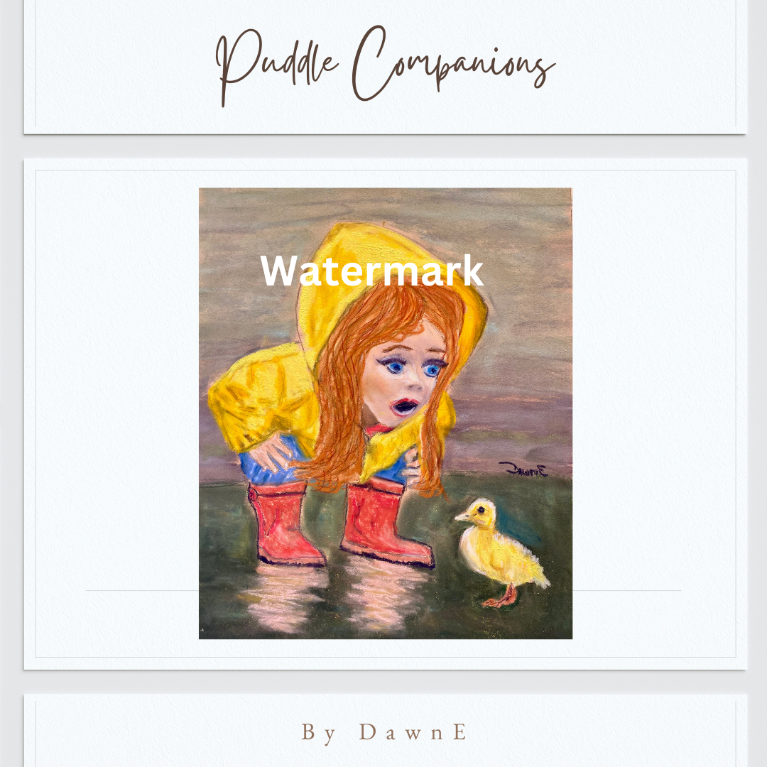 Puddle Companions 9 x 12 Pastel Painting Unframed