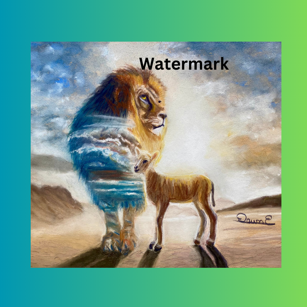 Lion and The Lamb 11 x 9 Pastel Painting Unframed 