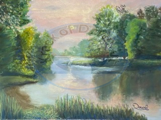 Peace Pond 12 x 9 Pastel Painting unframed