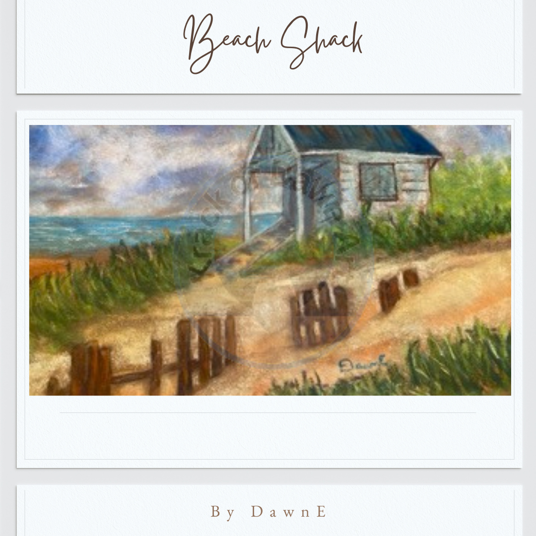 Beach Shack 12 x 9 Pastel Painting unframed