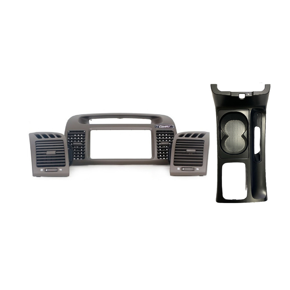 طقم اربع قطع ريش مكيف كامري مع ديكور قير كامري رصاصي موديل 2003-2006