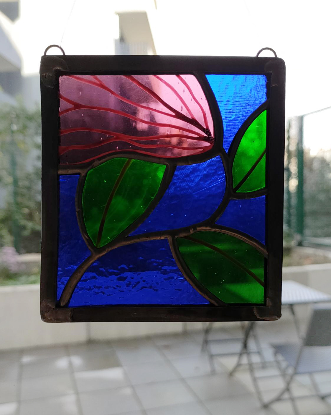 Mini-vitrail floral