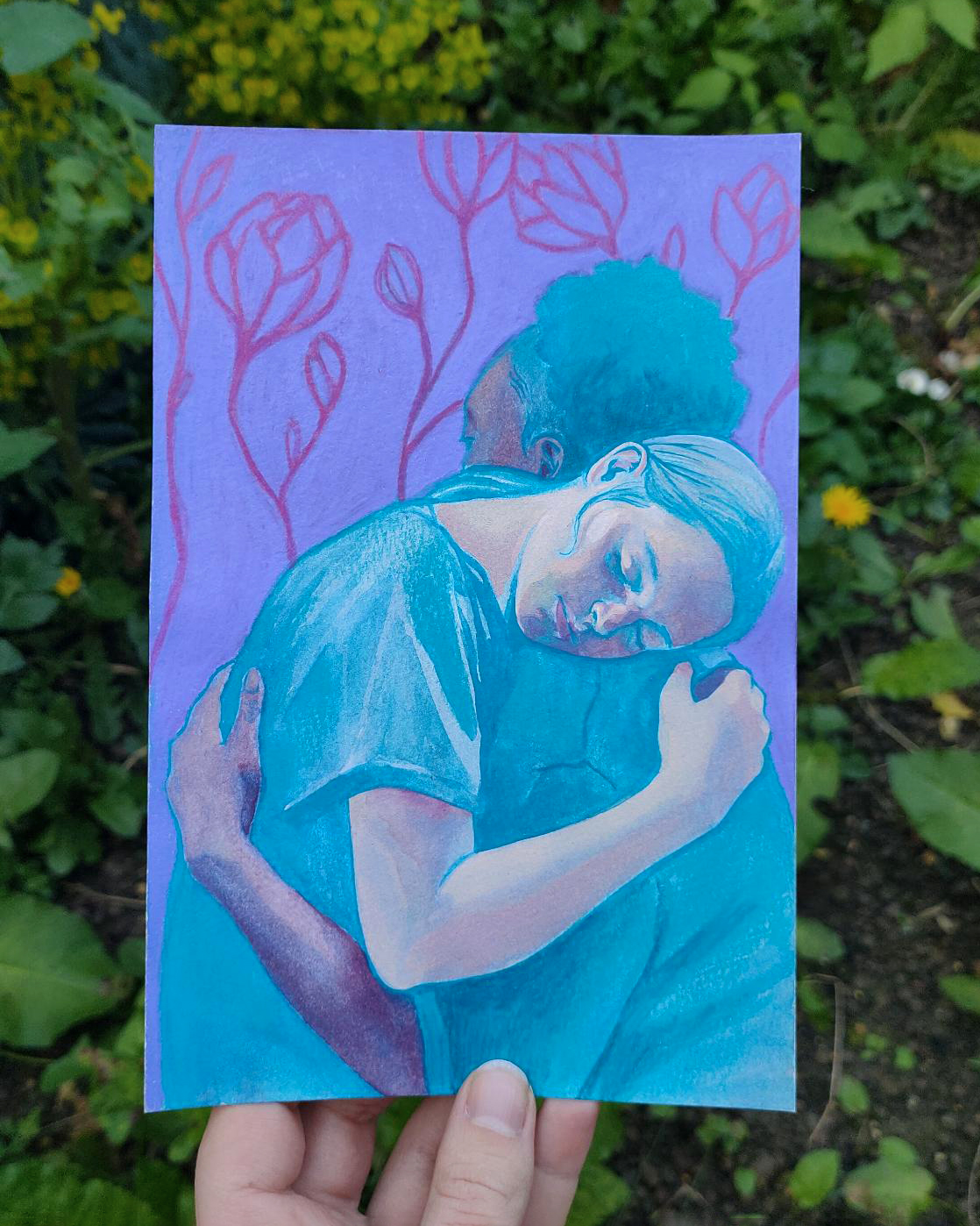 Dessin original - embrassées